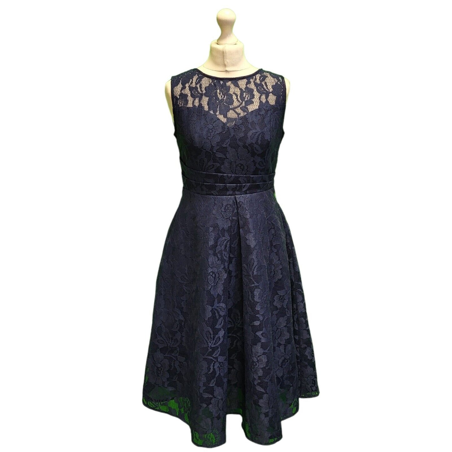 Jolie Moi Blue Lace Formal Party Fit & Flare Dress Women's M 10-12 BNWT H696