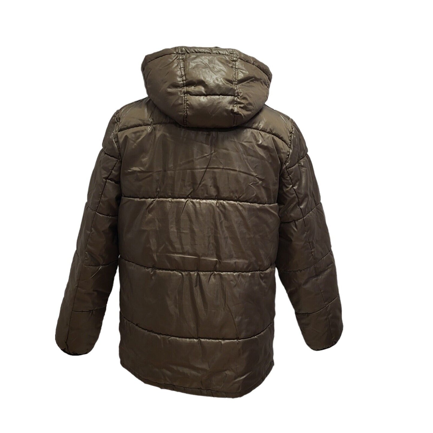 Puffa Quilted Outwear Brown Zipped Hooded Jacket Uk Men's Medium BB306