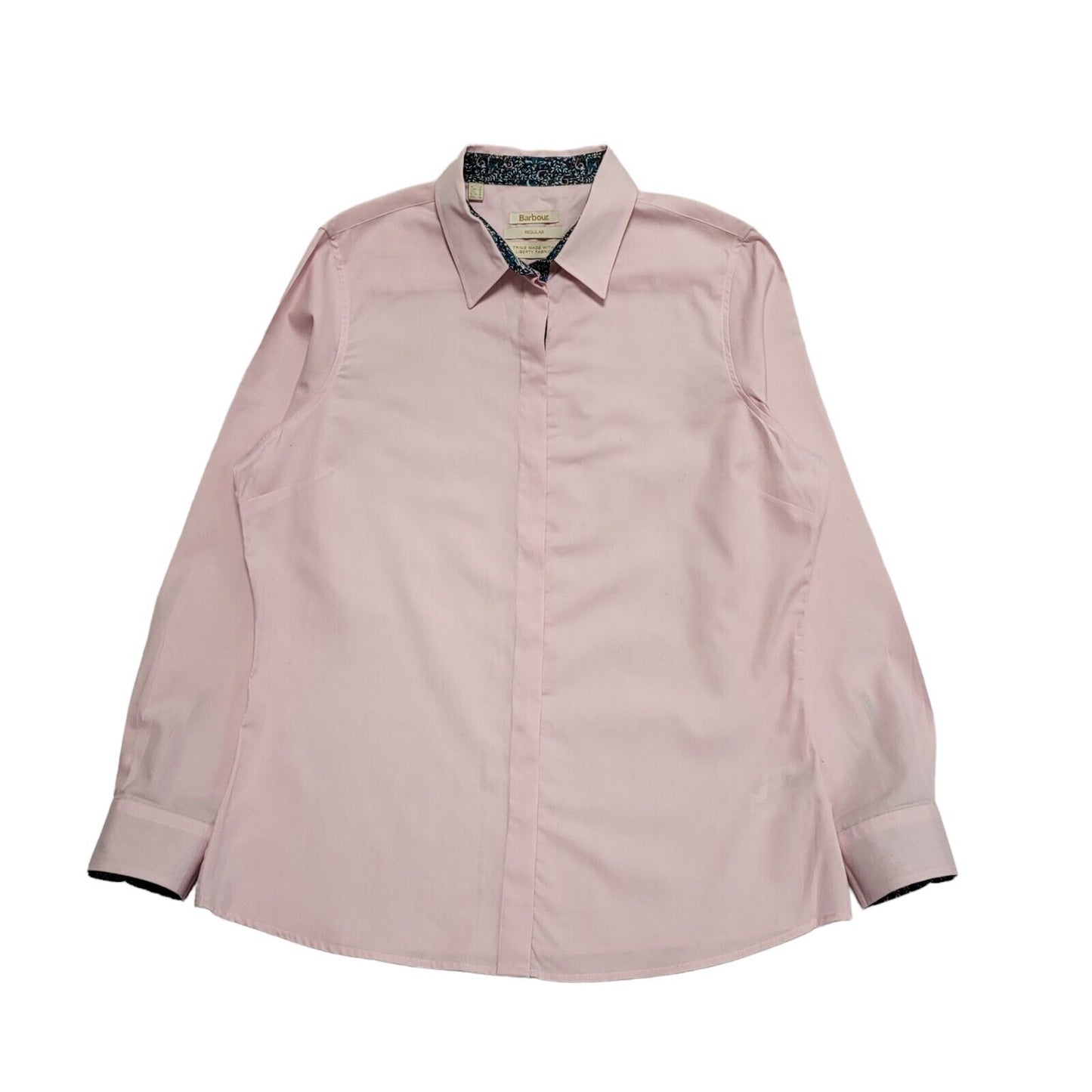 Barbour Pink Solid Long Sleeve Shirt Uk Women's Size 14 BB391