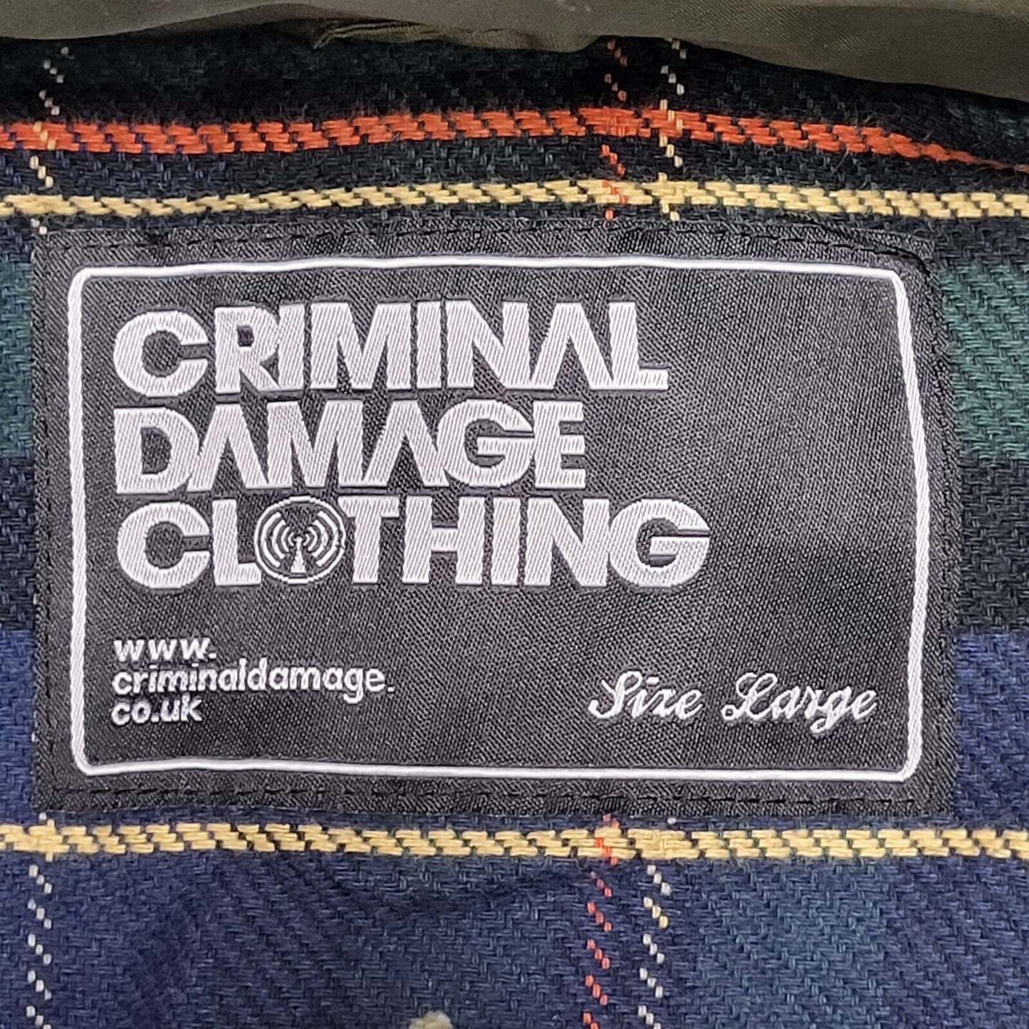 Criminal Damage Green Button Hooded Jacket Uk Men's Large BB327