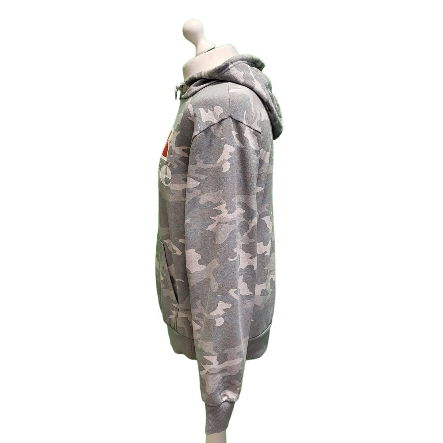 Ellesse Grey Camouflage Spell Out Casual Sweatshirt Hoodie Men's UK L EU 54 H595