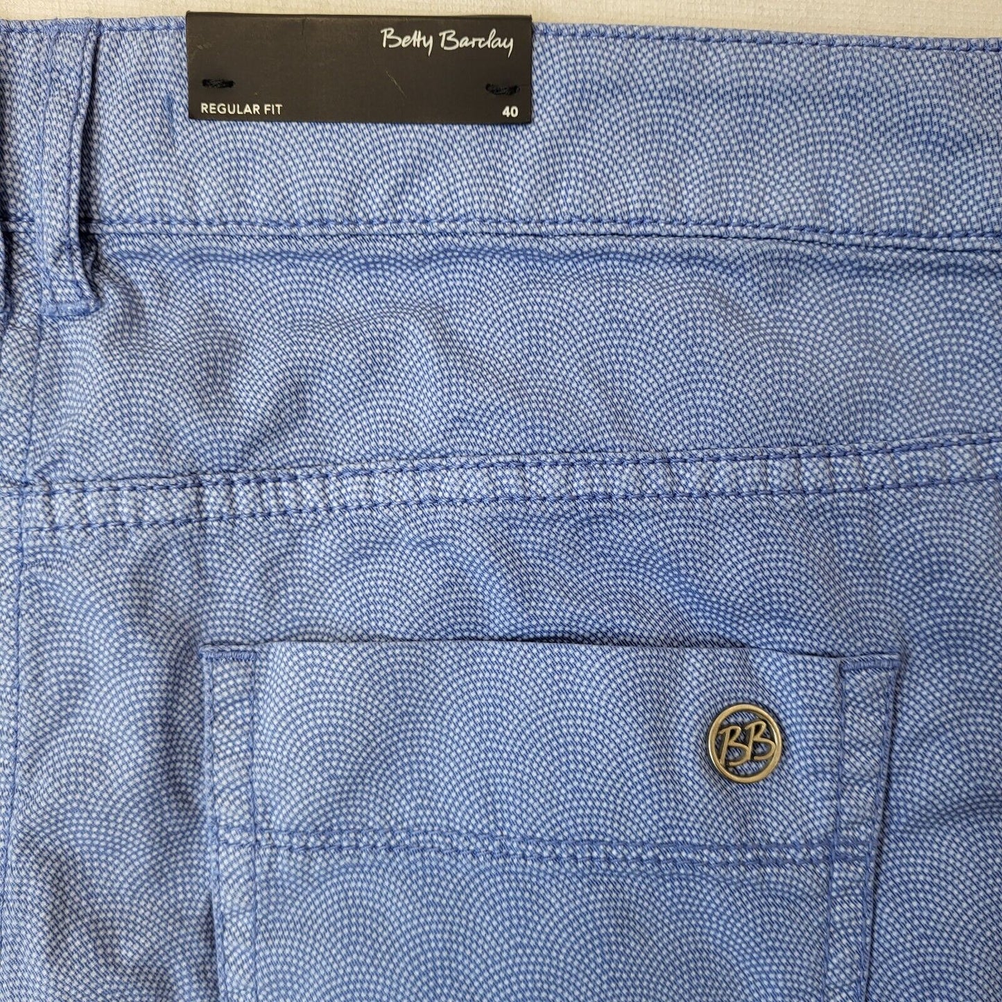 Betty Barclay Blue Tapered Casual Trousers Uk Women's 14 W32 L27 G211