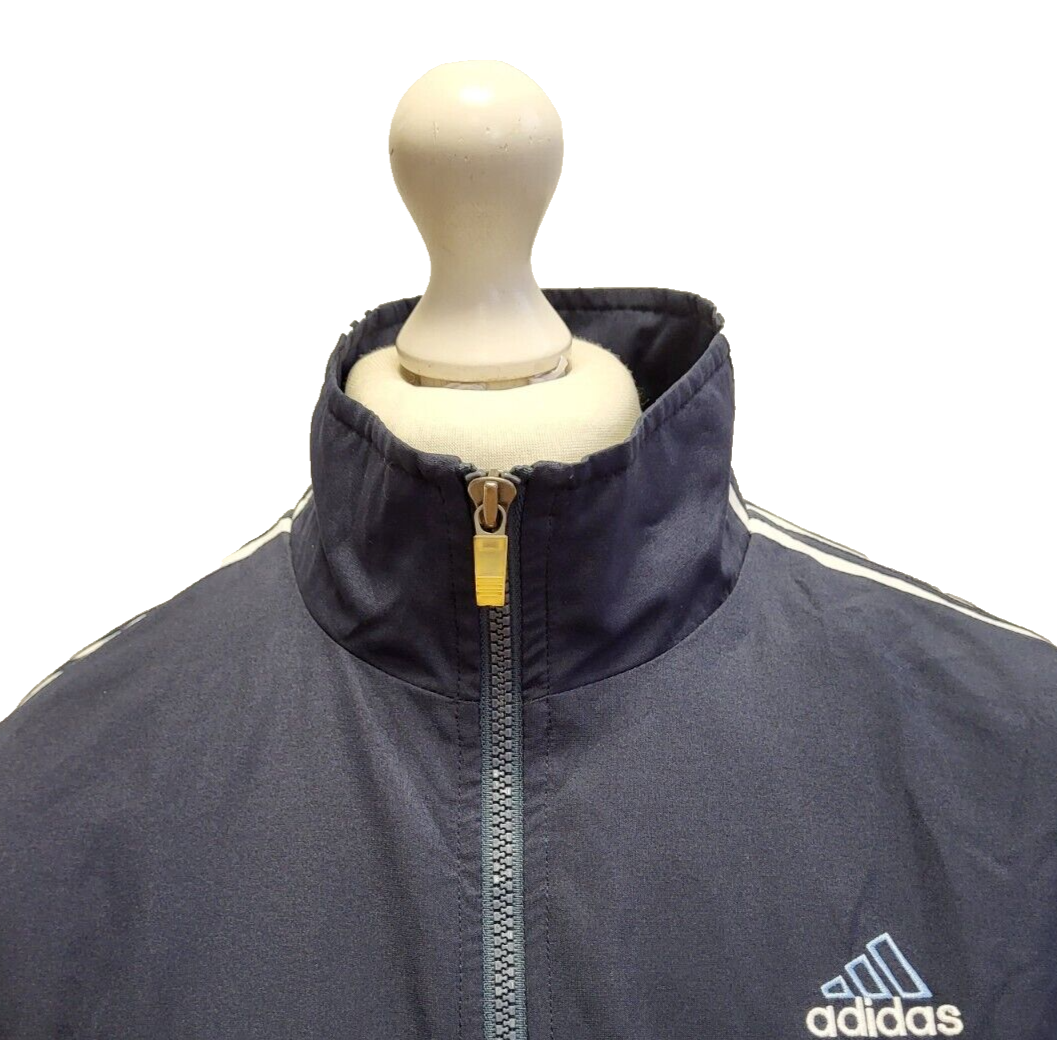 Adidas Navy Blue Long Sleeve Sport Tracksuit Top Jacket Men's Uk M H181