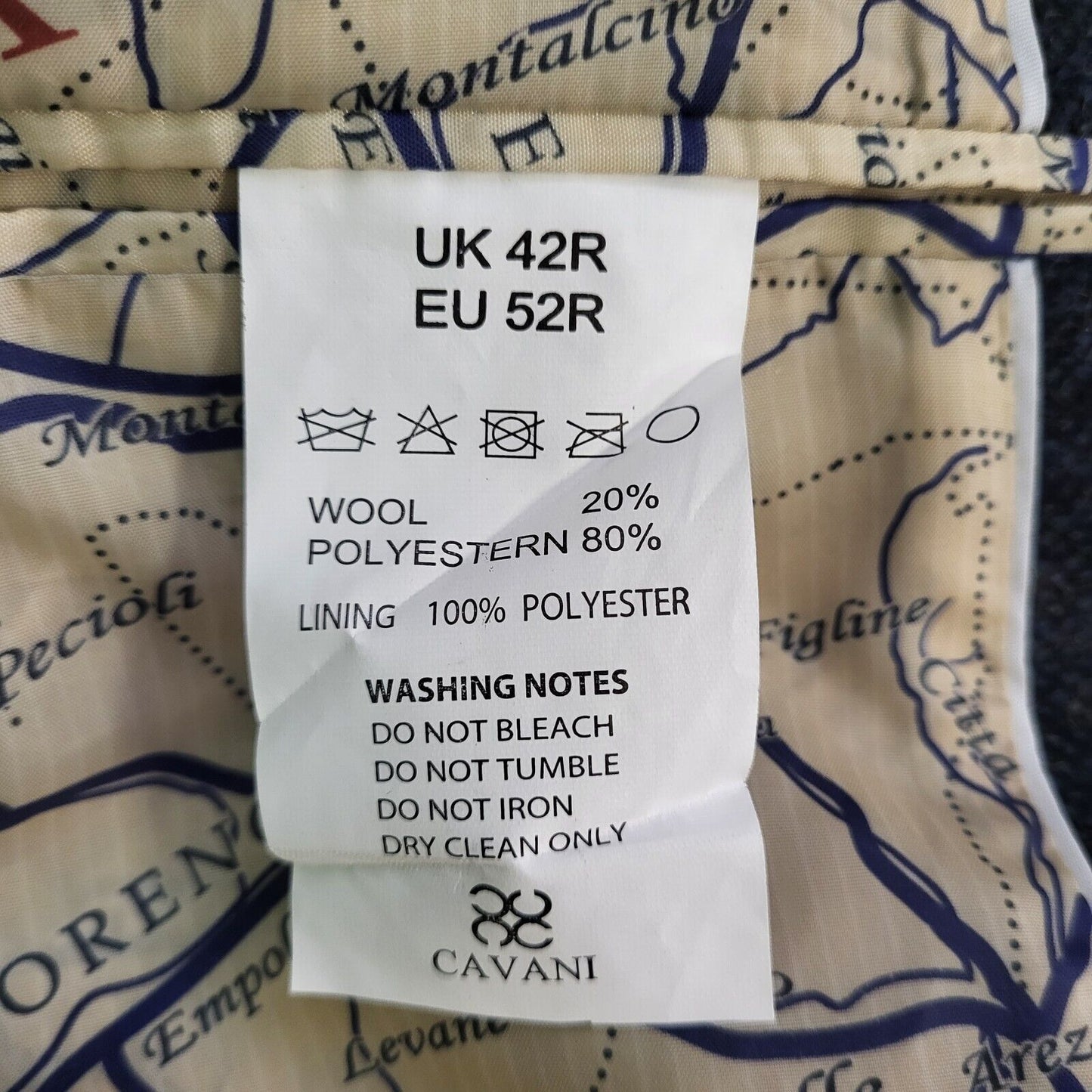 Cavani Blue Wool Tweed Slim Fit Collared Suit Blazer Jacket uk Men's L H726