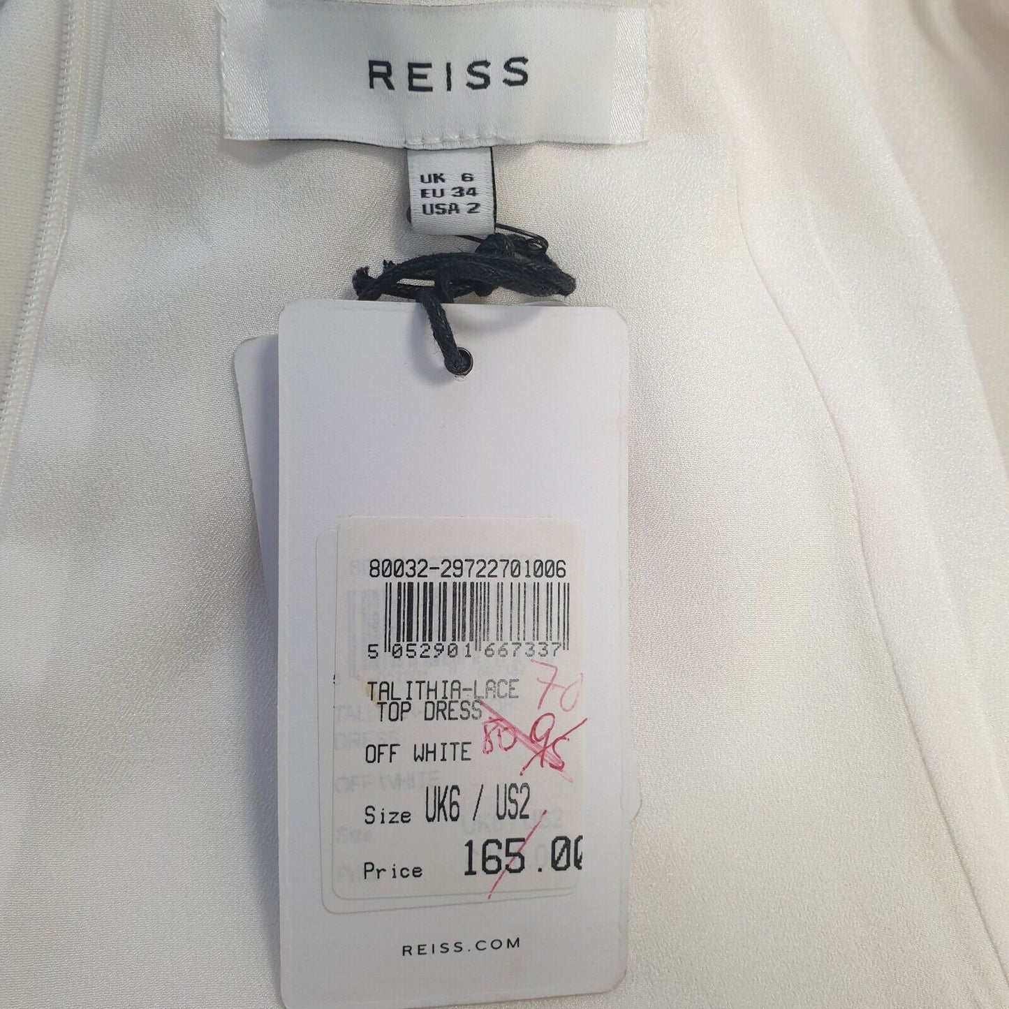 Reiss Talithia Lace Top White A-Line Formal Dress UK Women's 6 Bnwt H754