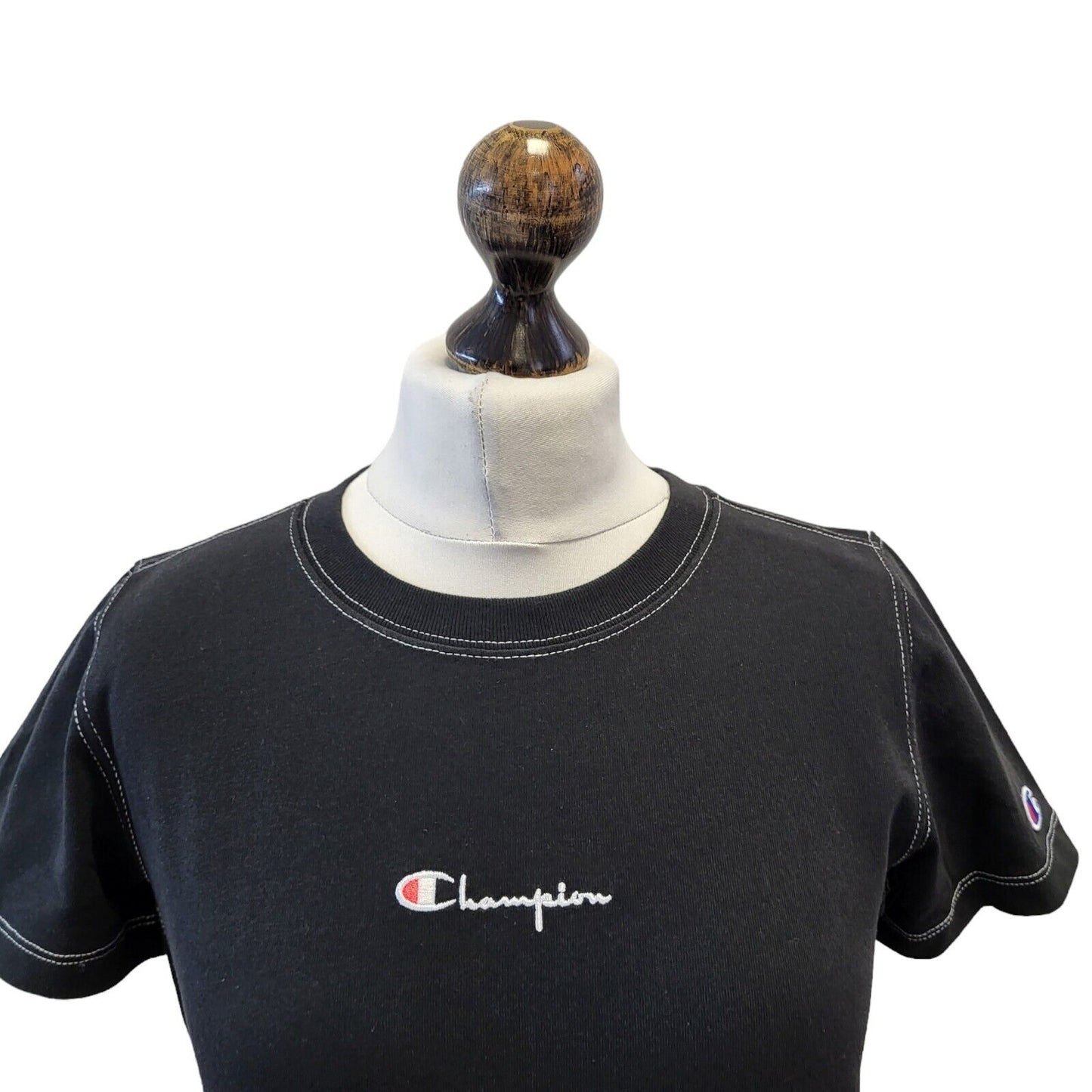 Champion Black Round Neck Short Sleeve T-Shirt Uk Women's X Small Bnwt G605