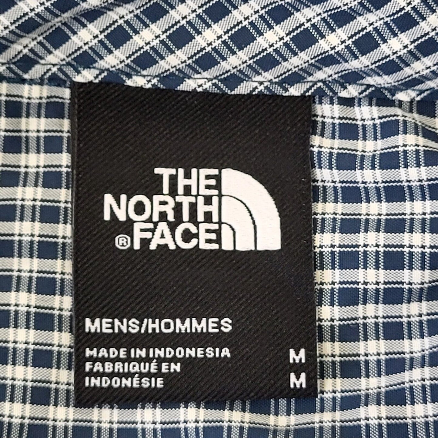 The North Face Blue White Check S/Sleeve Collared Shirt Men's UK M eu 50 H379