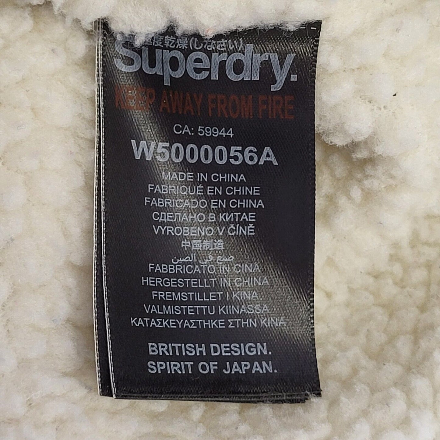 Superdry Blue Fleece Lined Hooded Jacket Uk Women's 10 Eu 38 G28