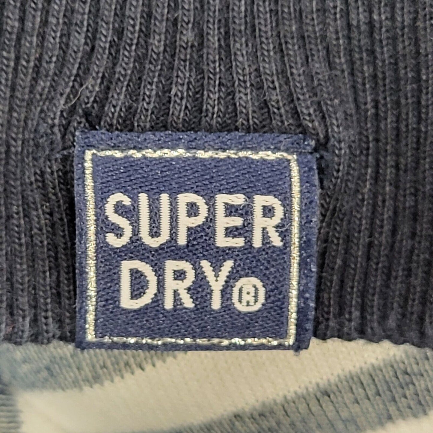 Superdry Hoodie Full Zip Blue White Striped Uk Women's Size 12 G418