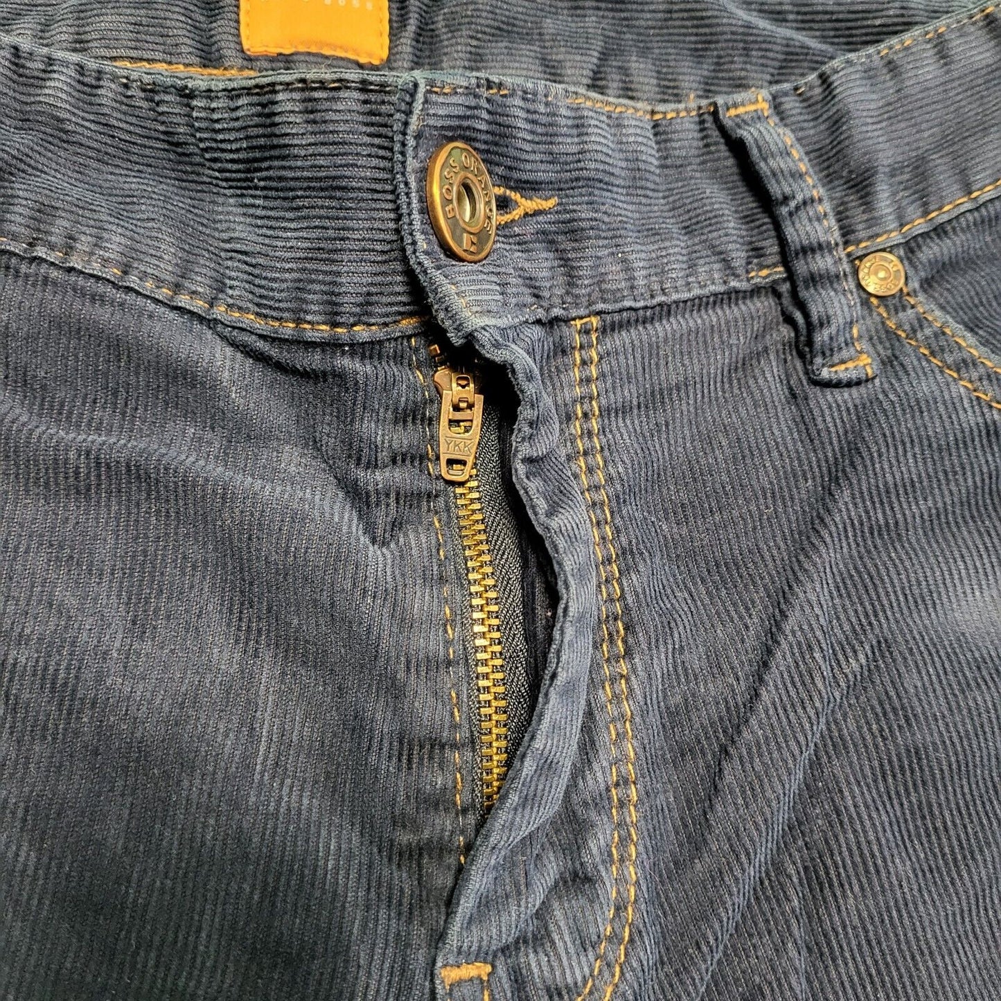 Hugo Boss Blue Slim Straight Corduroy Zip Fly Trousers Men's uk S W31 L32 G840