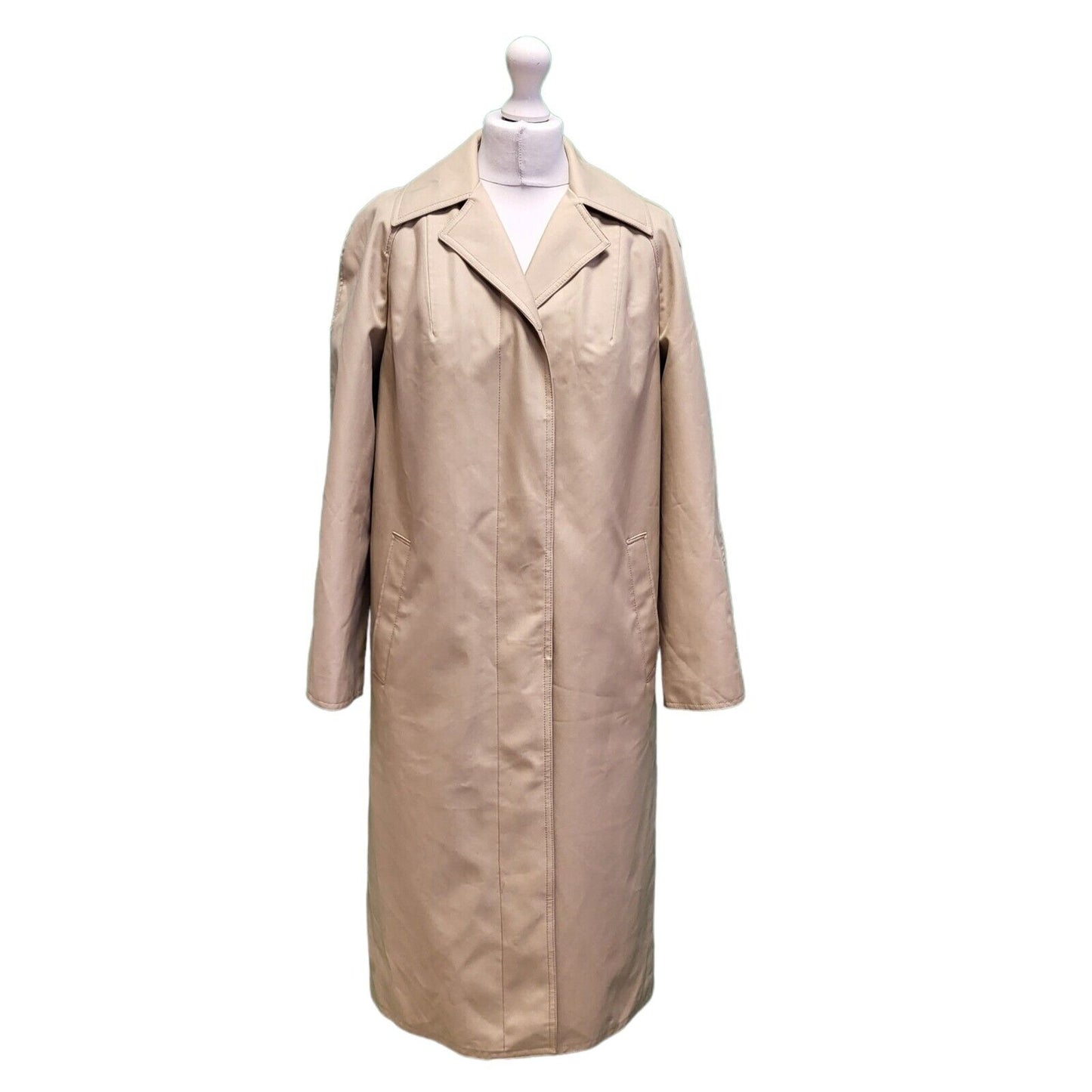 Vintage Gannex 80S Beige Winter Trench Coat Mac Women's uk XL 14 G759