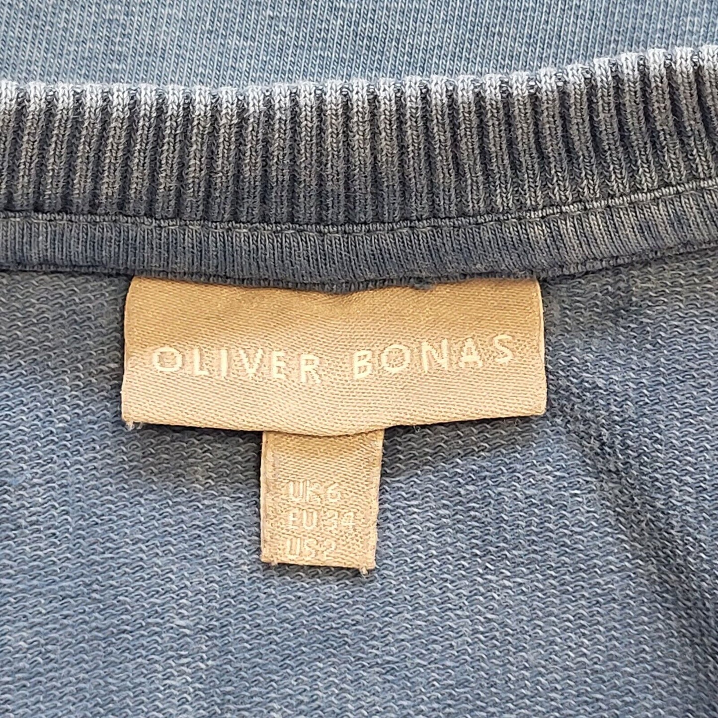 Oliver Bonas Blue Over-sized Sports Dress Uk Women's 6 Eu 34 G246