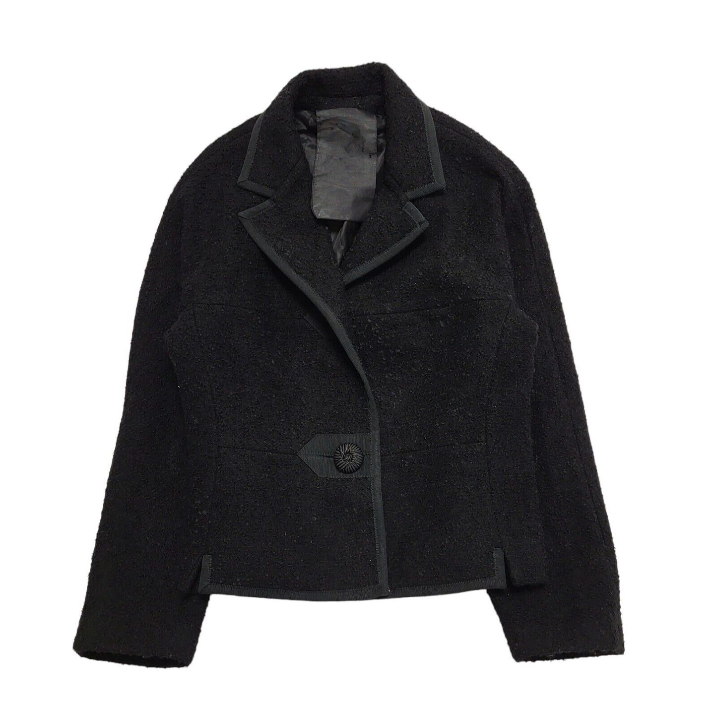 Daphne Raven Black Button Dress Jacket uk Women's Medium BB376