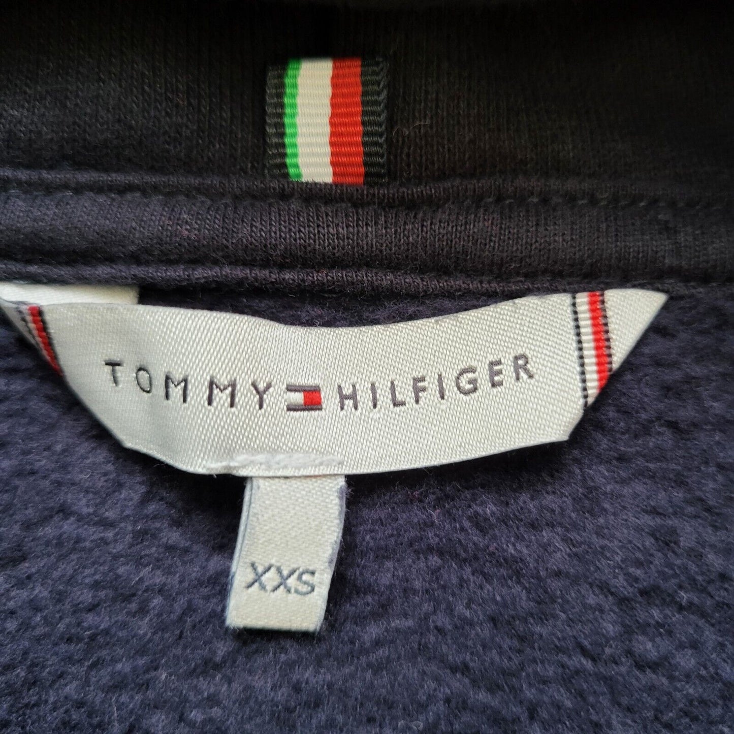 Tommy Hilfiger Navy Drawstring Long Baggy Sweatshirt Hoodie Women's UK XXS H140