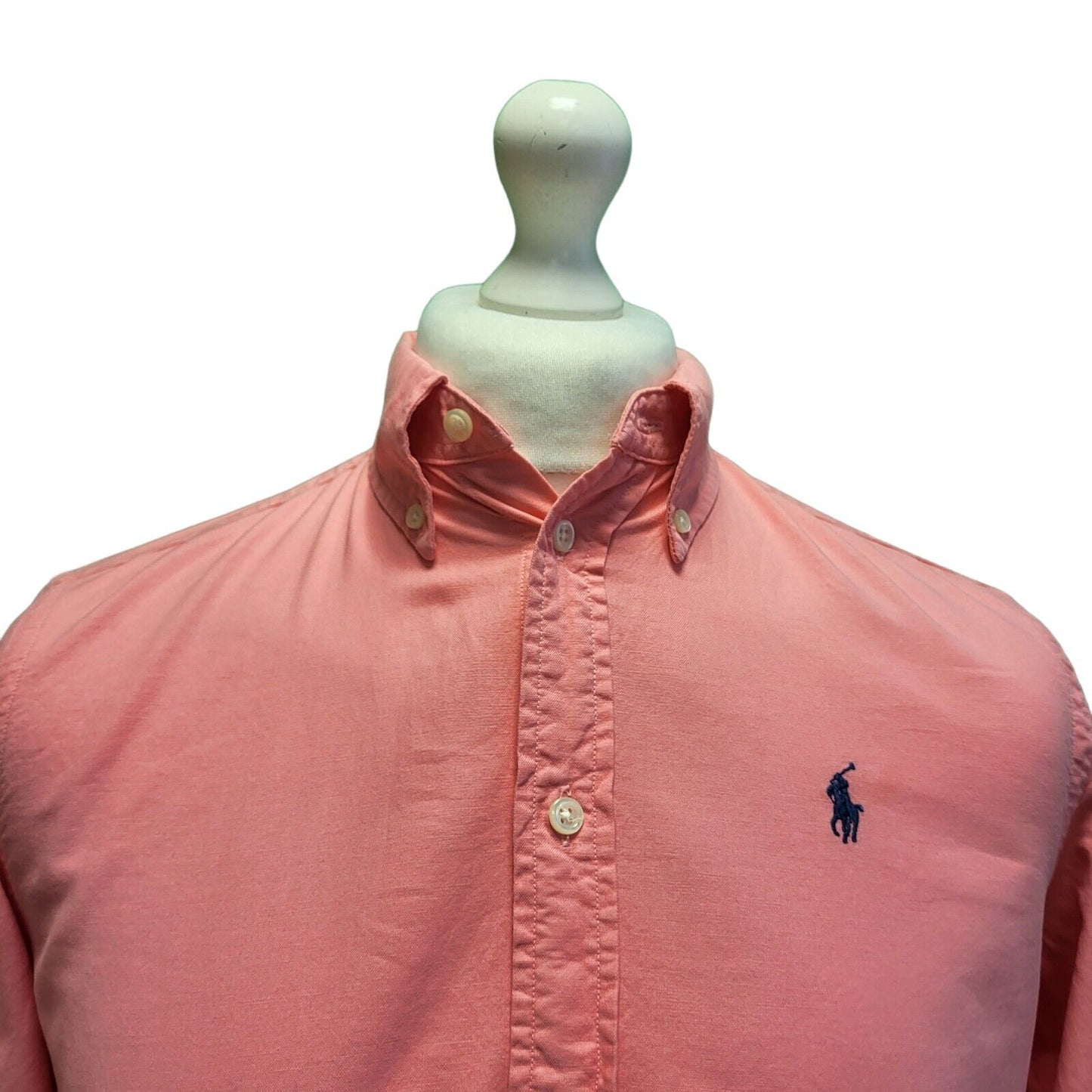 Ralph Lauren Salmon Pink Relaxed Fit Long Sleeve Shirt Men's UK S H128