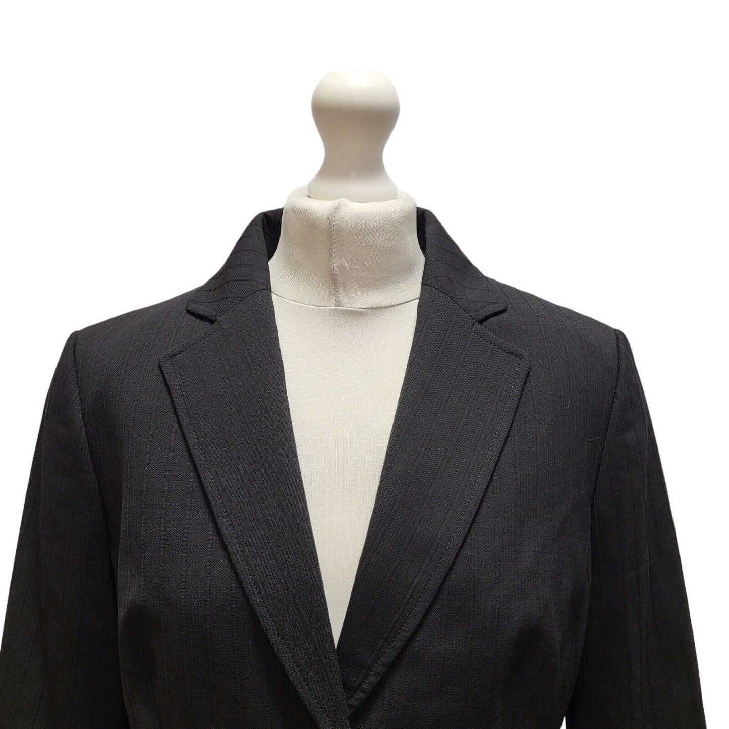 Laura Ashley Black Wool Suit Jacket Uk Women's Size 14 Bnwt BB368