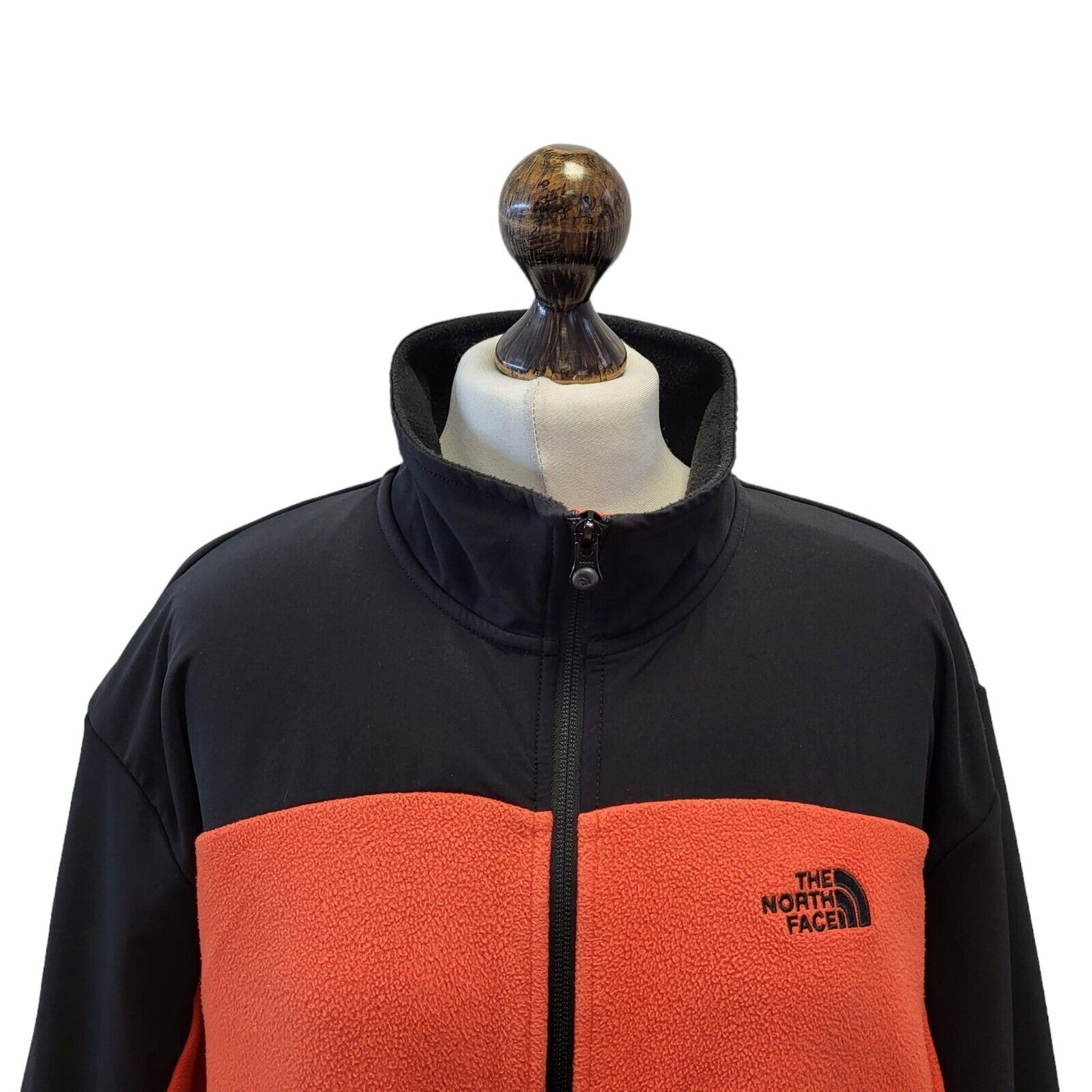 The North Face Fleece Jacket Red Black High Neck Mens XL EU 56 G362