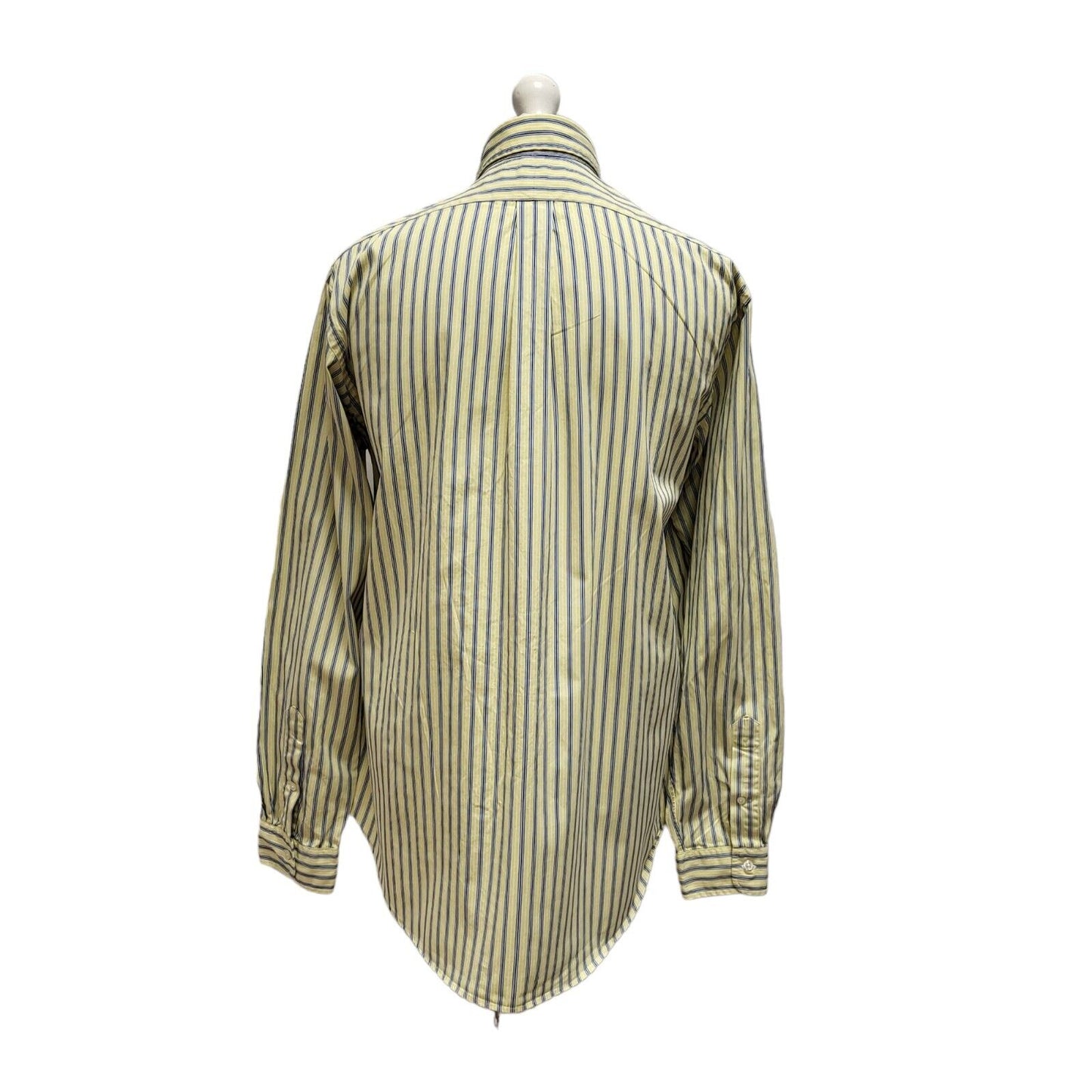Ralph Lauren Yellow Blue Striped Long Sleeve Shirt Uk Men's XL BB380