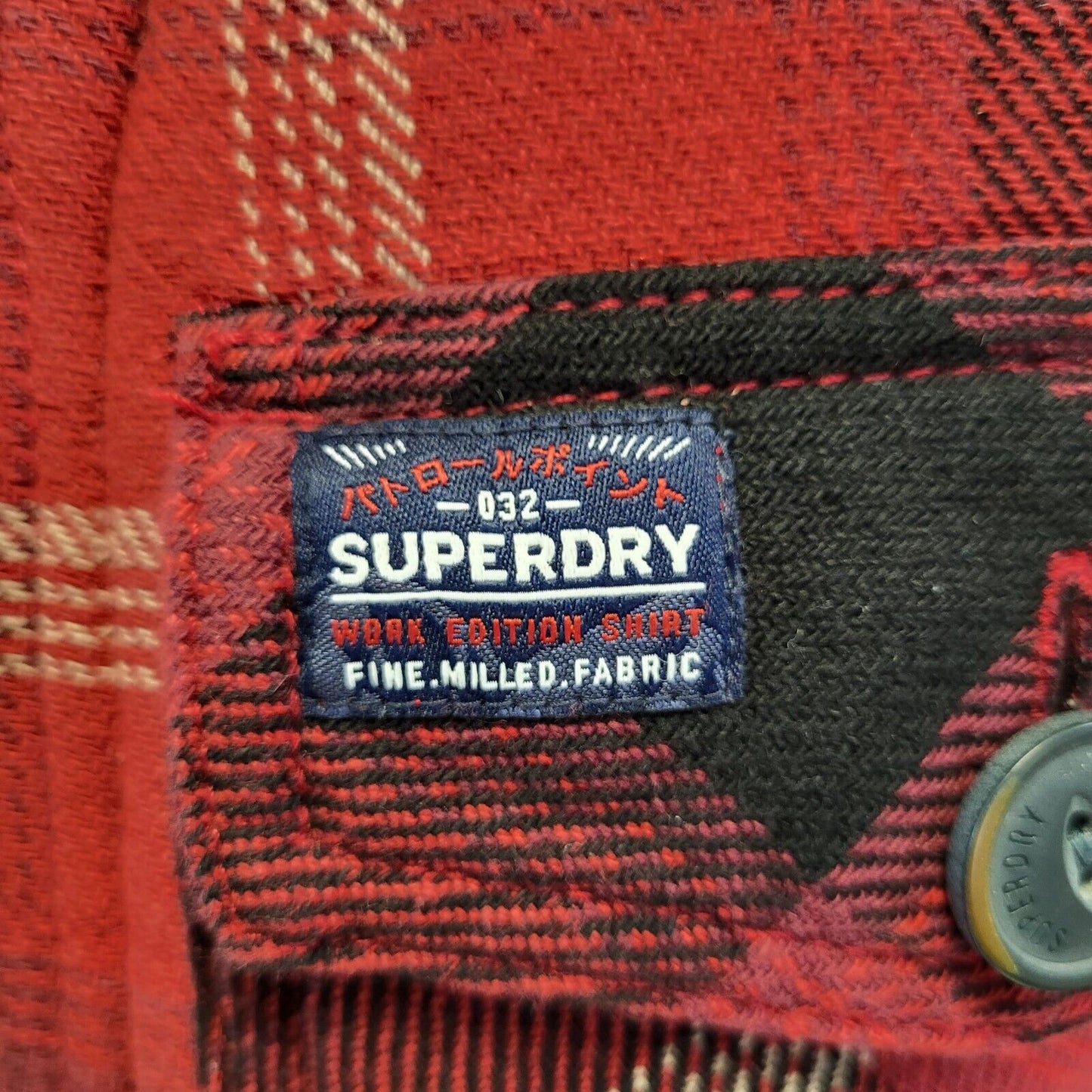 Superdry Red Black Check Zip & Button Hooded Jacket Uk Men's Small G508