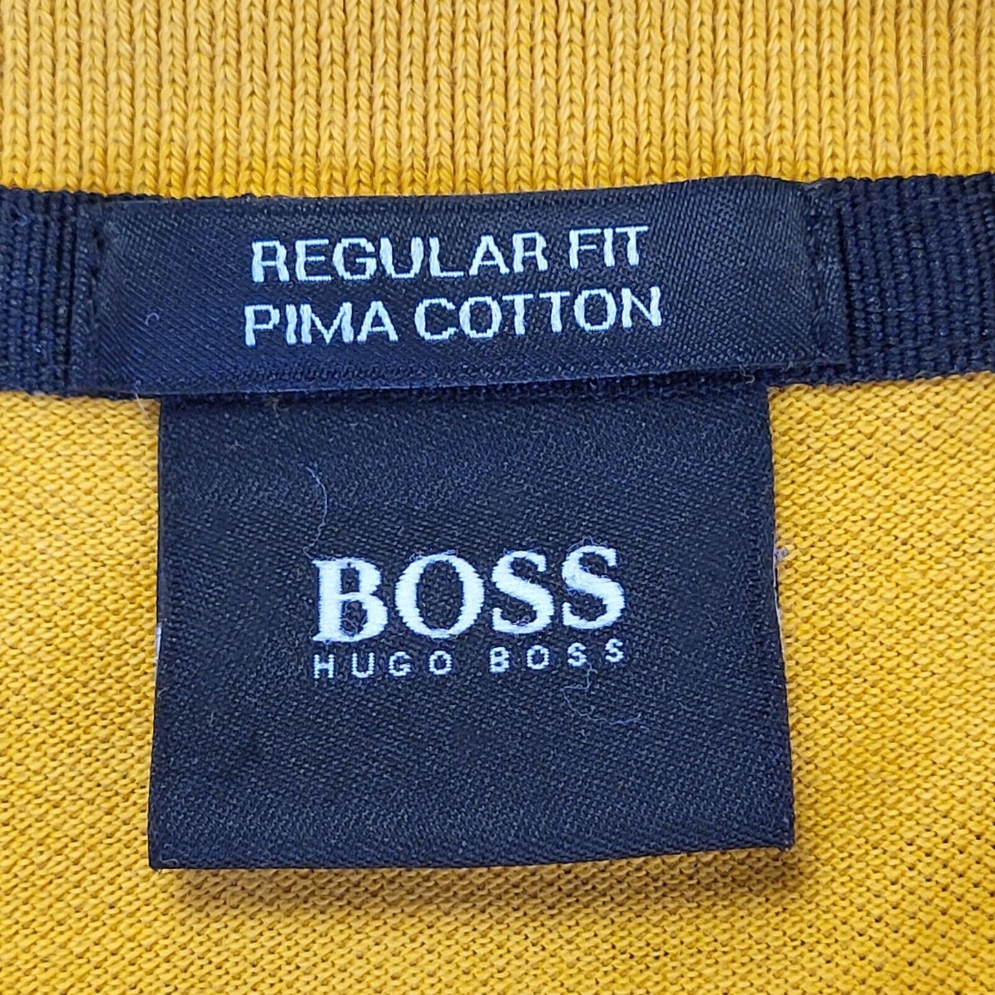 Hugo Boss Mustard Short Sleeve Polo Shirt Mens Uk XL EU 56 G341