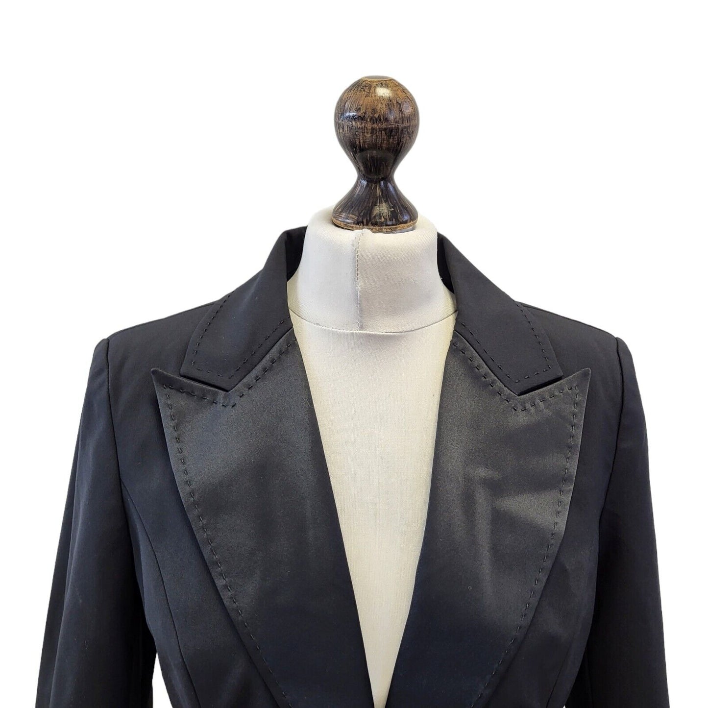 Warehouse Black One Button Blazer Suit Jacket Uk Women's 12 Eu 40 Bnwt G260