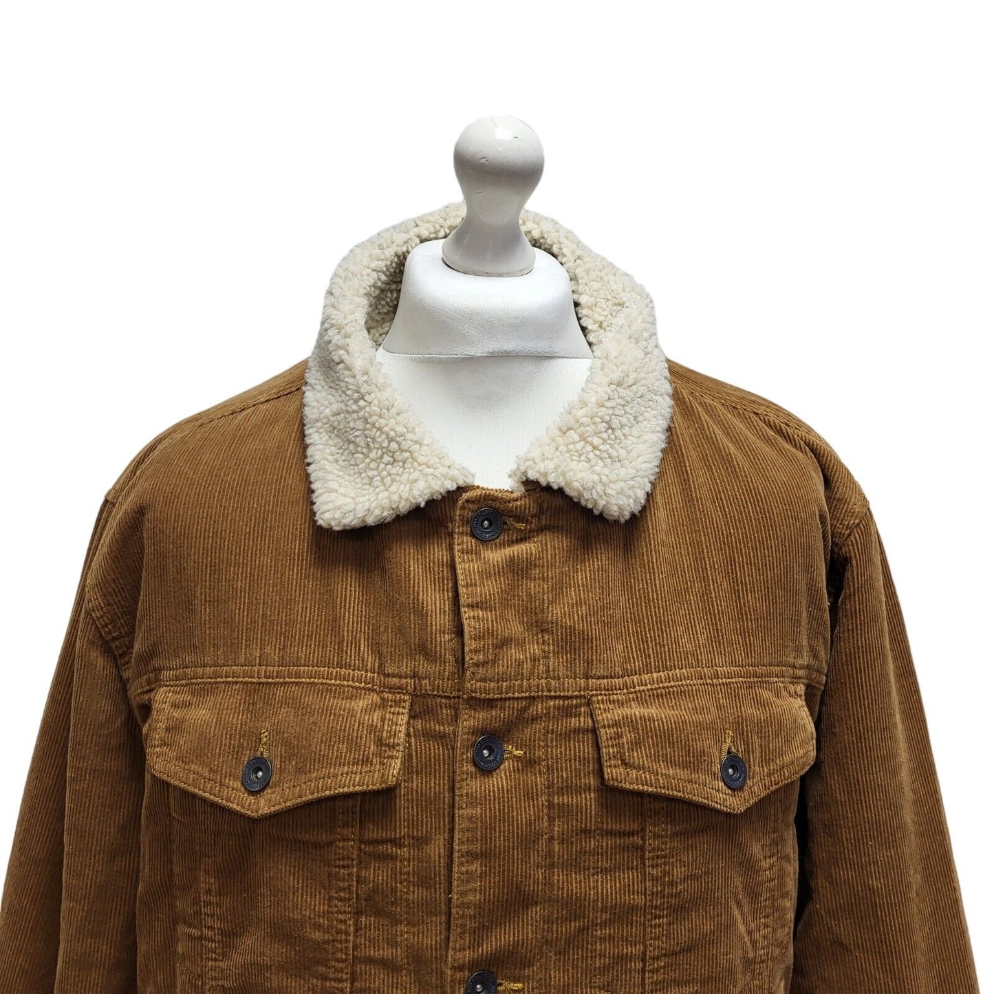 Eighty Four Brown Fleece Lined Corduroy Sherpa Jacket Uk Men's 3XL Bnwt BB305