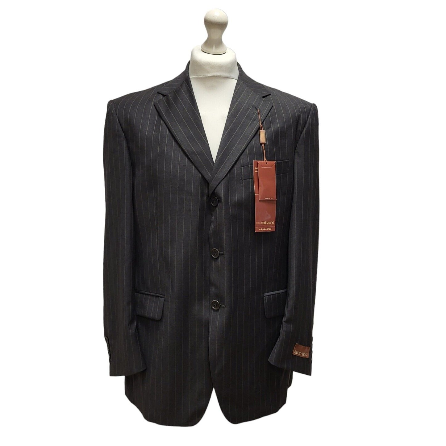 Marks & Spencer Charcoal Grey Striped Suit Blazer Jacket Men's L 42" Bnwt BB373