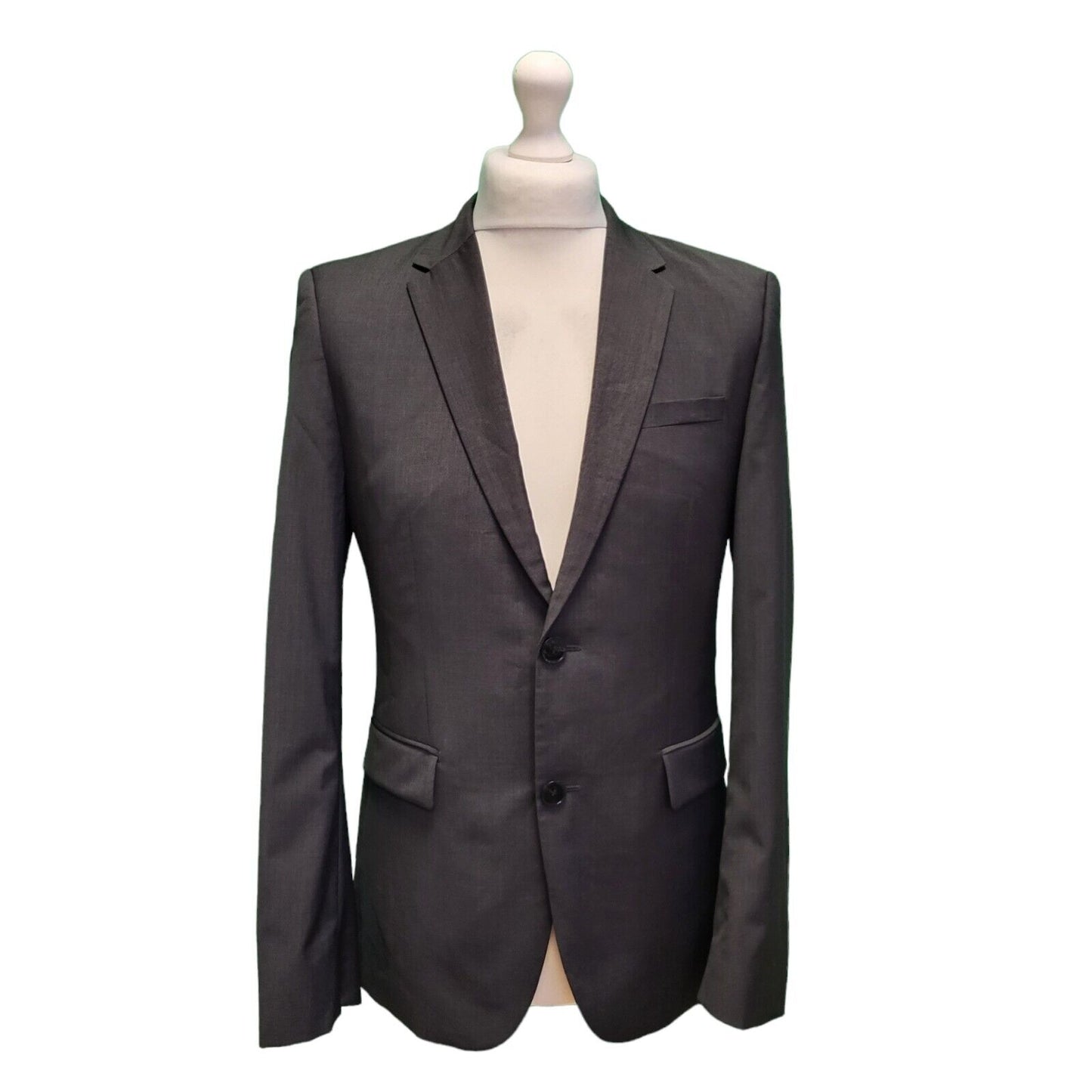Hugo Boss Black Wool Slim Fit Collared Suit Blazer Jacket uk Men's M H727