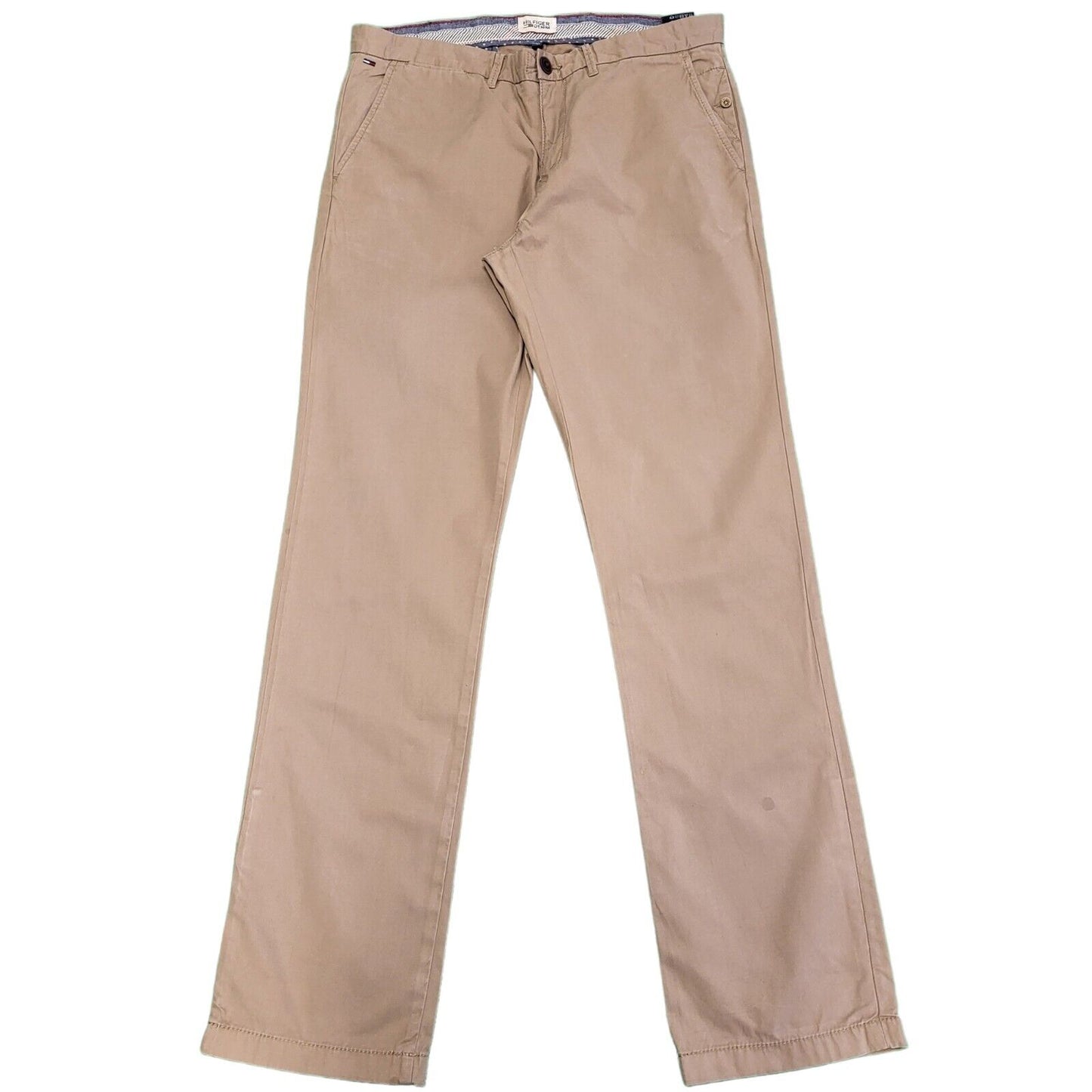 Hilfiger Denim Beige Straight Leg Zipper Fly Trousers Men's Men's L W34 L34 H42