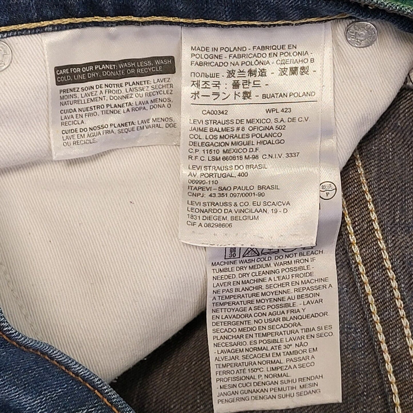 Levi's Faded Blue Straight Leg Zipper Fly Denim Jeans Men's UK S W31 L30 H520