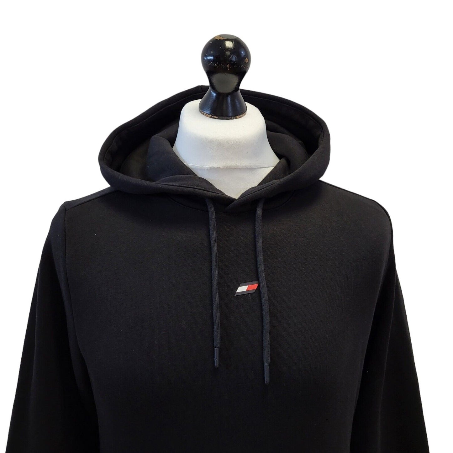 Tommy Hilfiger Hoodie Black Pullover Drawstring Mens UK S EU 48 G129