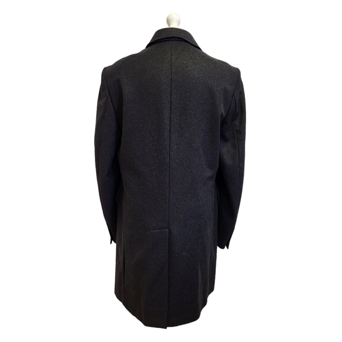 Fradi Dark Grey Black Button-Up Overcoat Uk Men's L Eu 54 G34