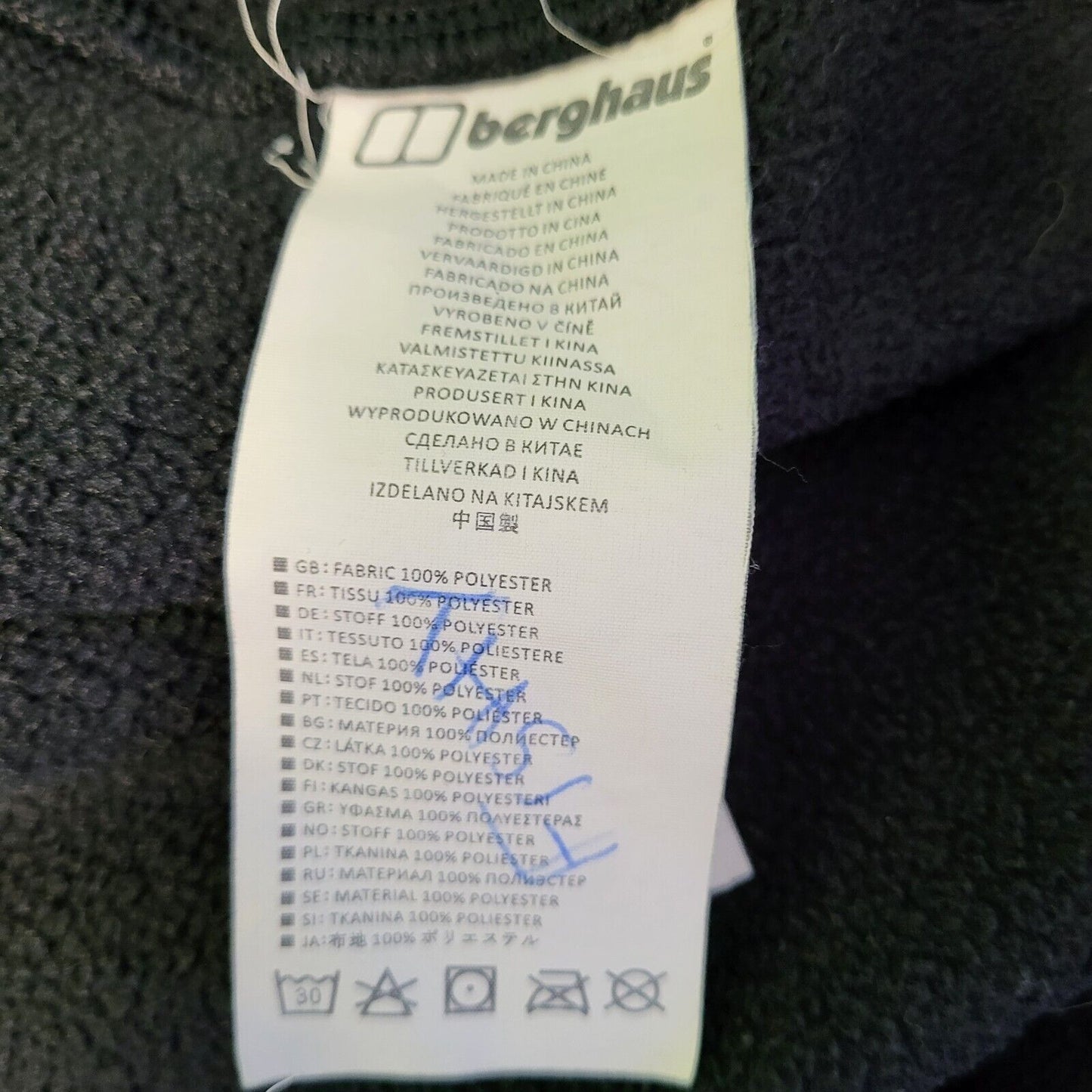Berghaus Black Zipped Fleece Hiking Walking Jacket Men's UK xL EU 56 H955