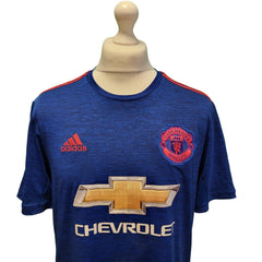 Adidas Blue Slim Fit Manchester Utd Chevrolet Football Top Men's uk L G908
