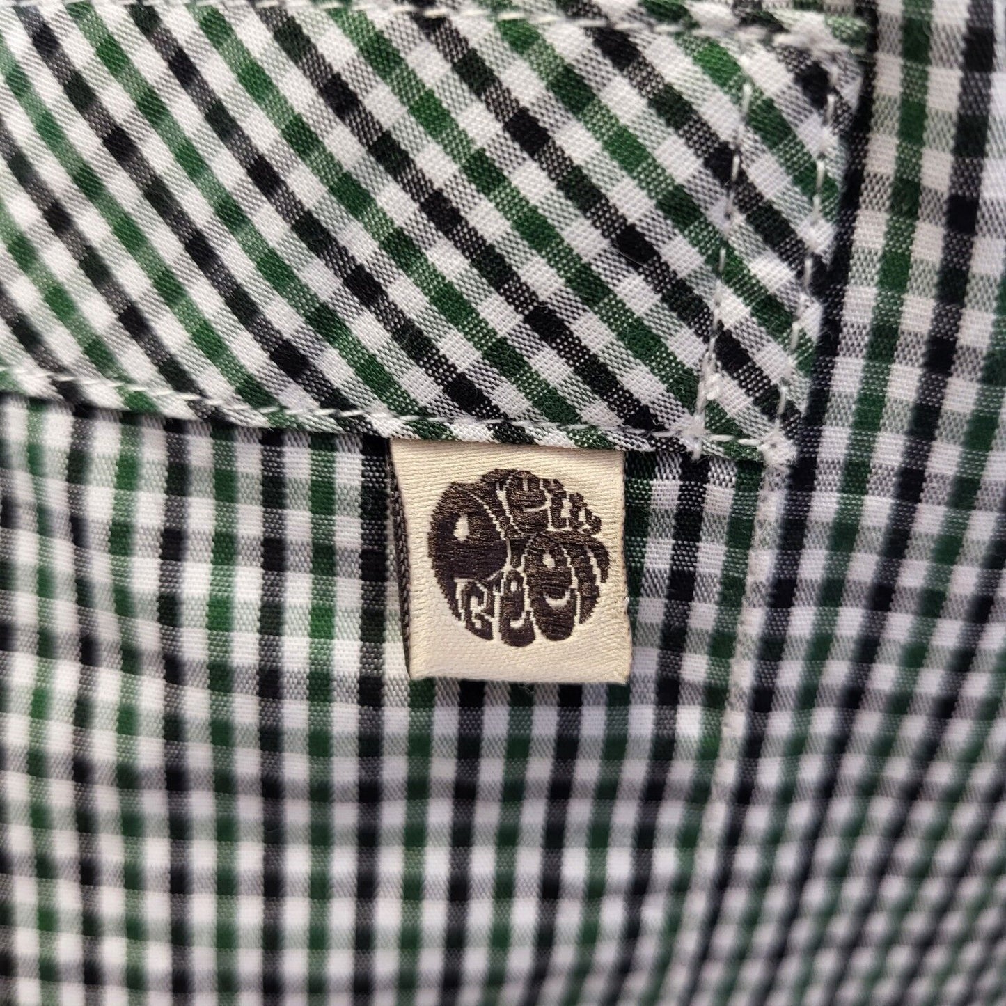 Pretty Green Black Green Check Long Sleeve Slim Fit Shirt Uk Men's Medium G585