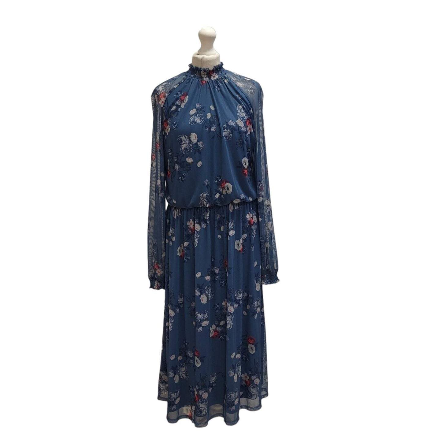 Principles Blue Long Sleeve Moonlight Dress UK Women's L 12 Bnwt BB348