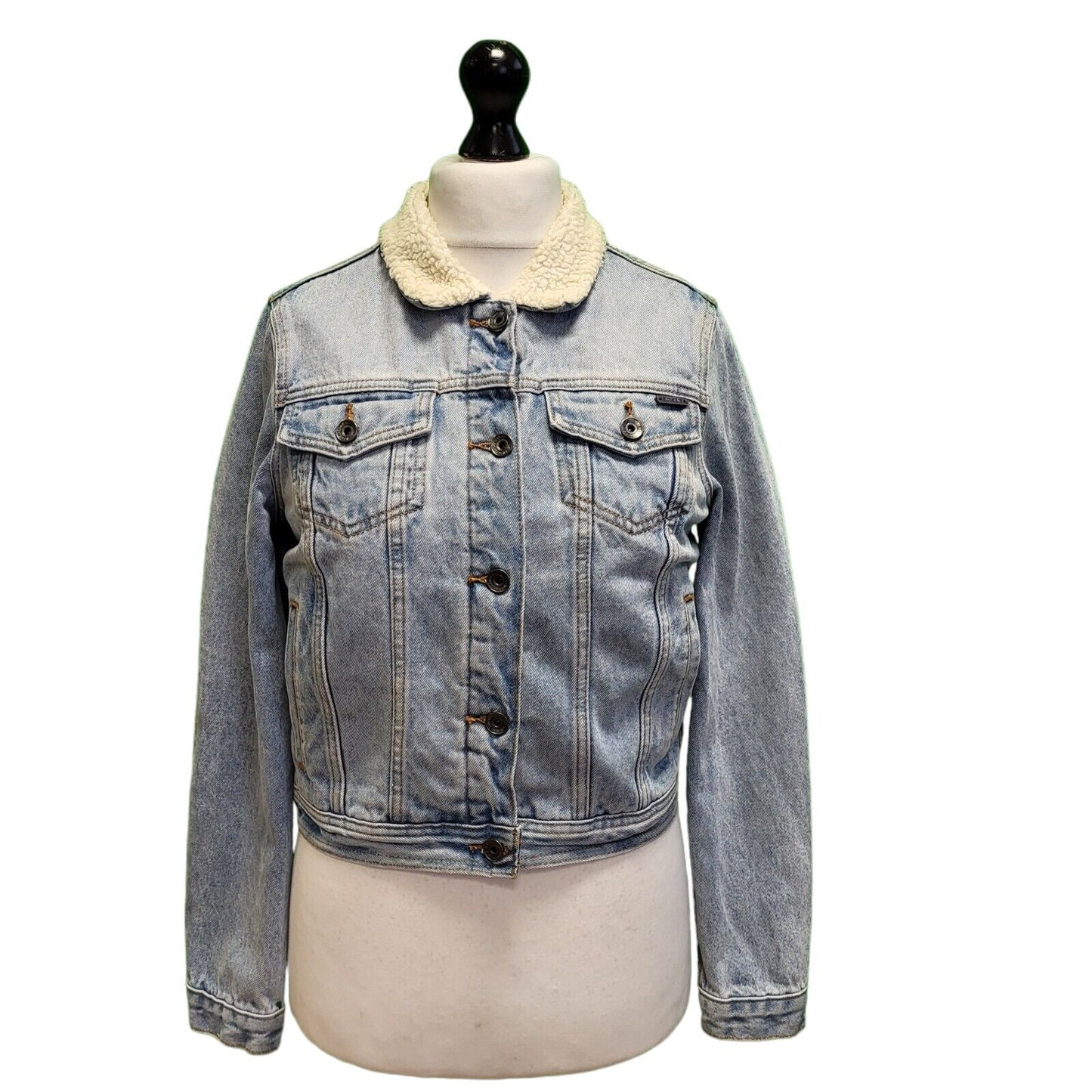 Superdry Collared Denim Casual Jacket Women's Uk M 10 EU 38 H963