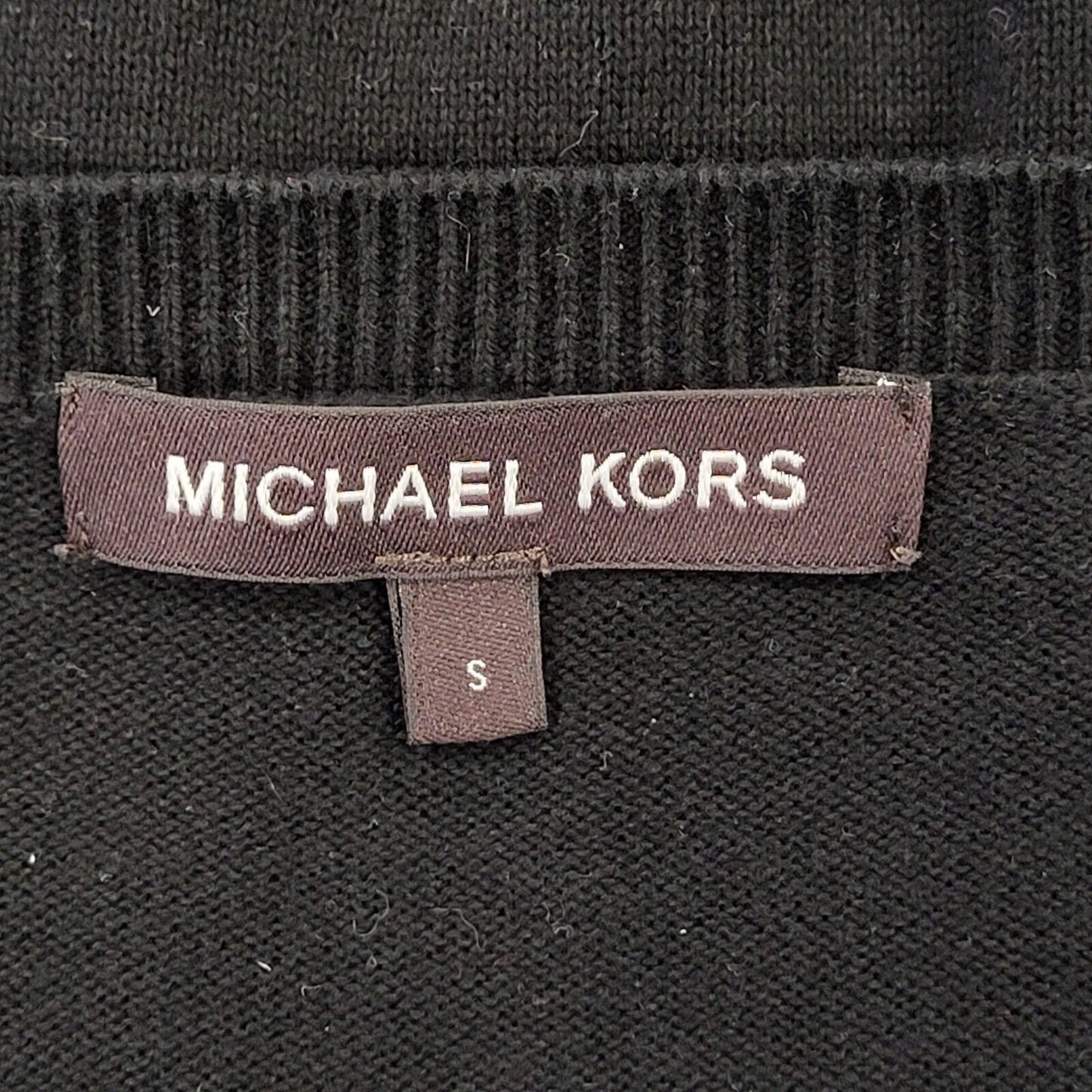 Michael Kors Black Crew Neck Cotton Jumper Uk Men's Small BB272