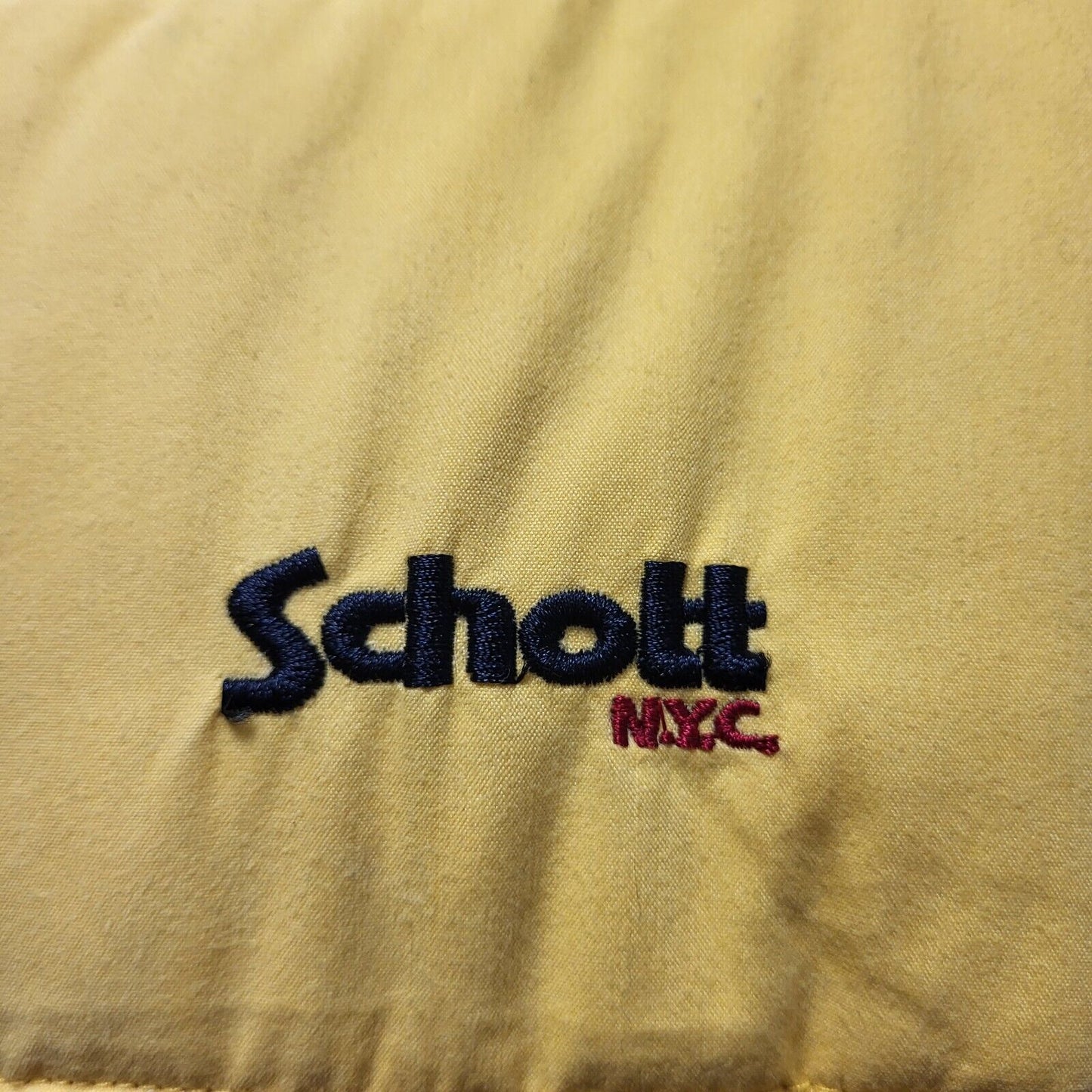 Schott Yellow Zipped Puffer Jacket UK Men's Medium H922