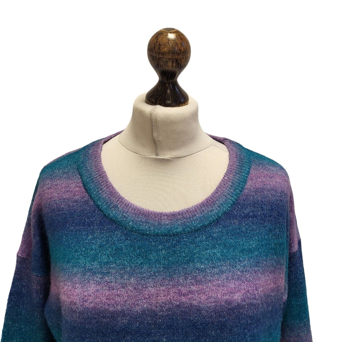 Gap Jumper Striped Blue & Purple Uk Women's Size L G393