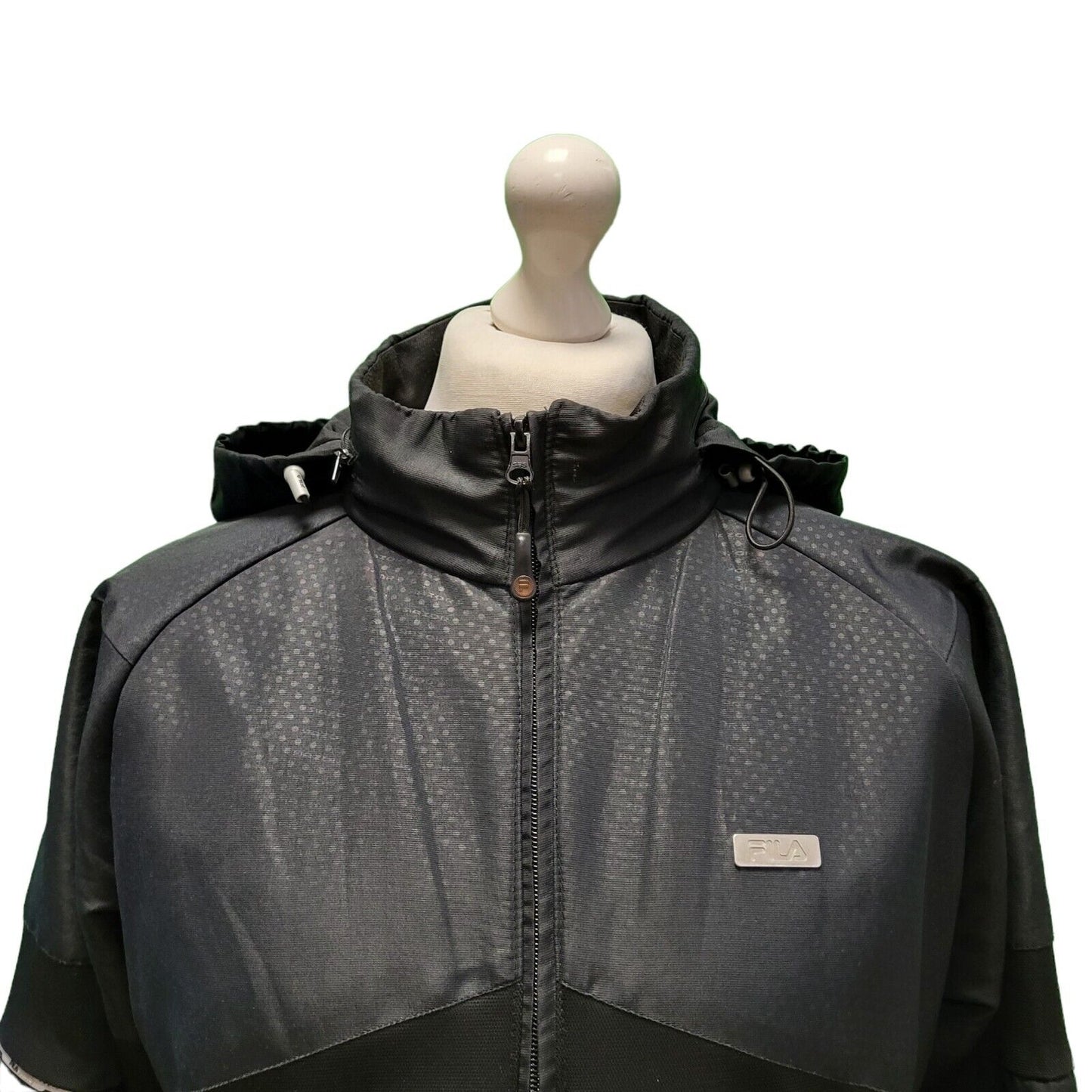 Fila Black Long Sleeve Sports Lightweight Hooded Jacket UK Men's Large H923