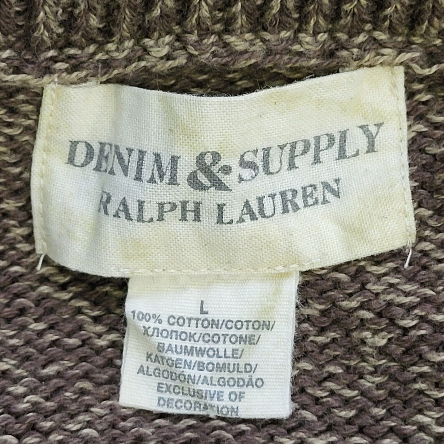 Ralph Lauren Brown 1/4 Button Long Sleeve Men's Jumper Uk L eu 54 G929
