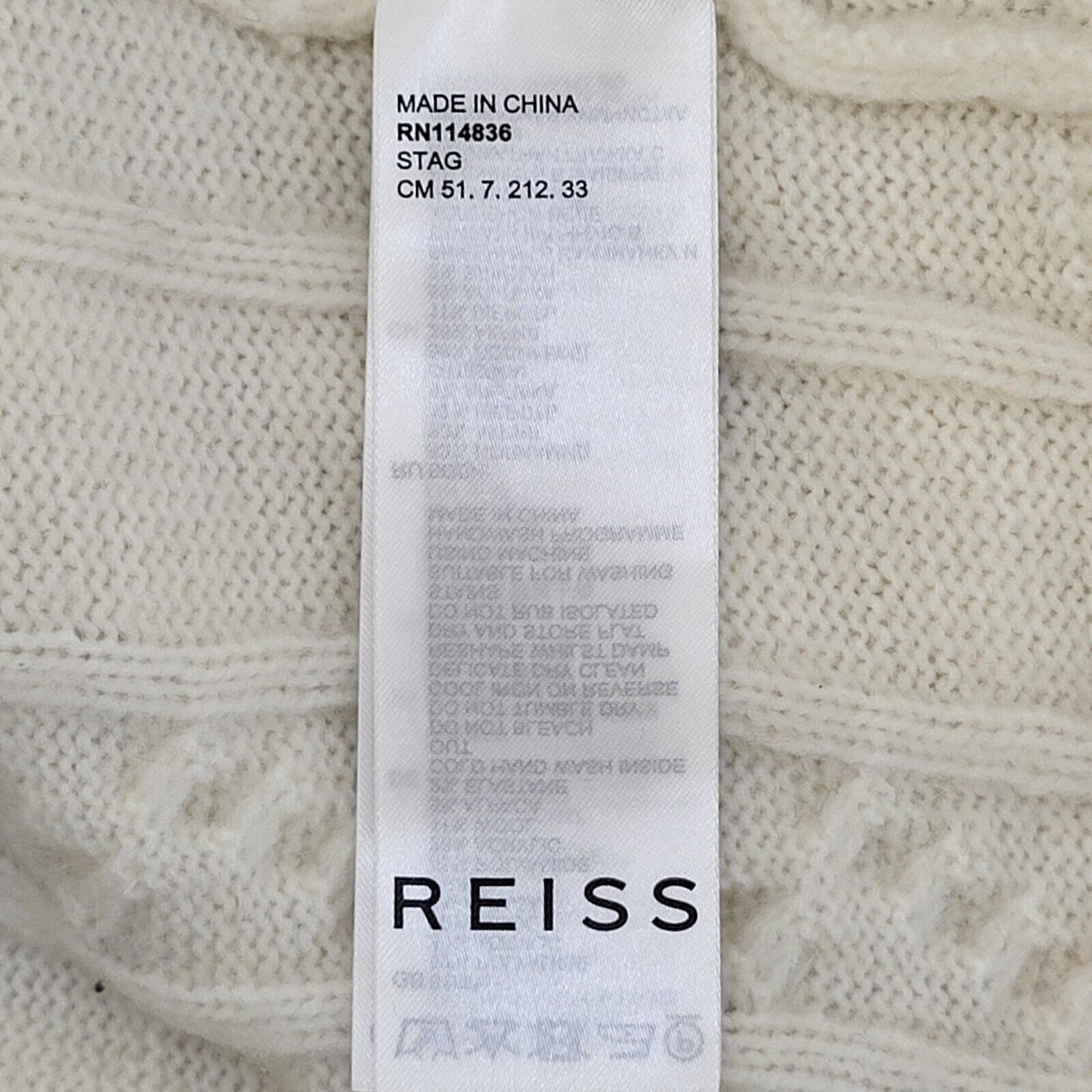 Reiss Grey White Crew Neck Jumper Uk Men's Medium Bnwt G502
