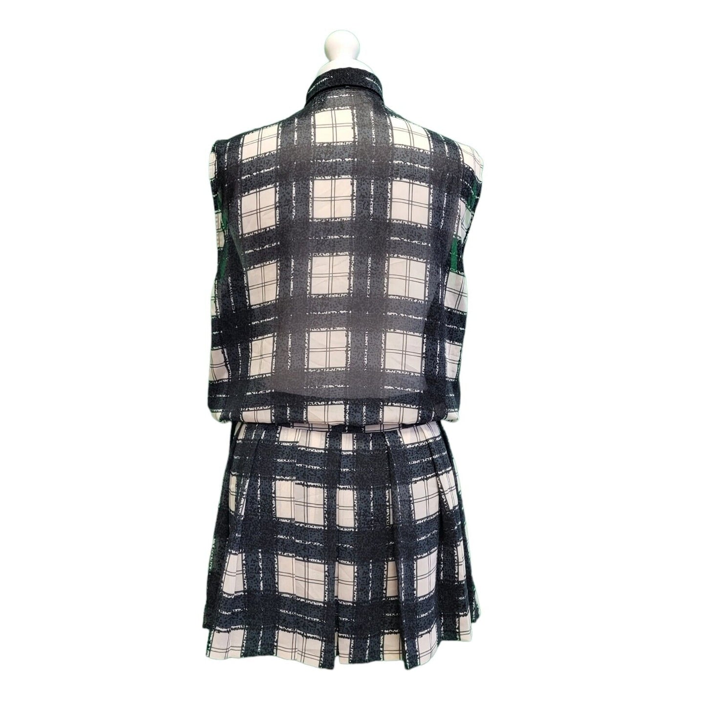 Diesel Black White Check Pinafore Smart Casual Dress UK S G906