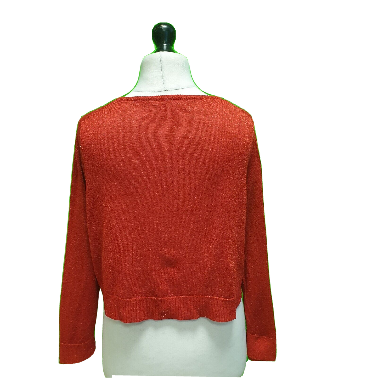 Calvin Klein Red Glitter Toggle Cardigan UK Women's Large H950