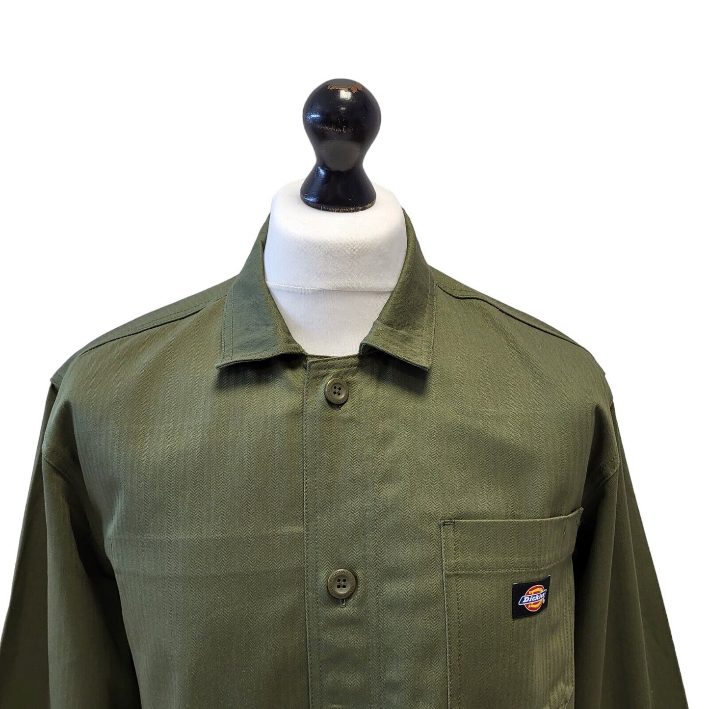 Dickies Green Jacket Button Up Collared Uk Men's Size Extra Large G569