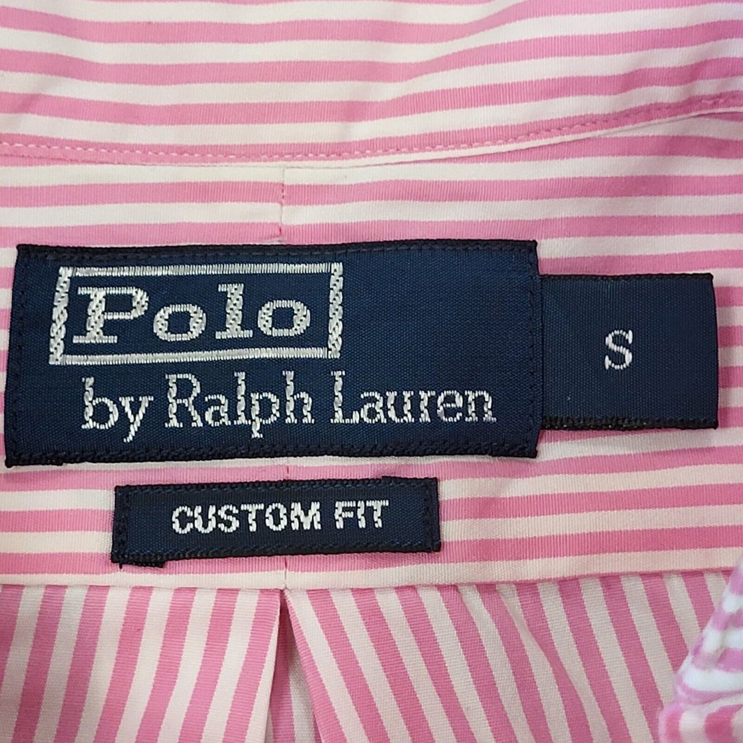 Ralph Lauren Pink White Striped Long Sleeve Custom Shirt Men's UK S eu 46 H380
