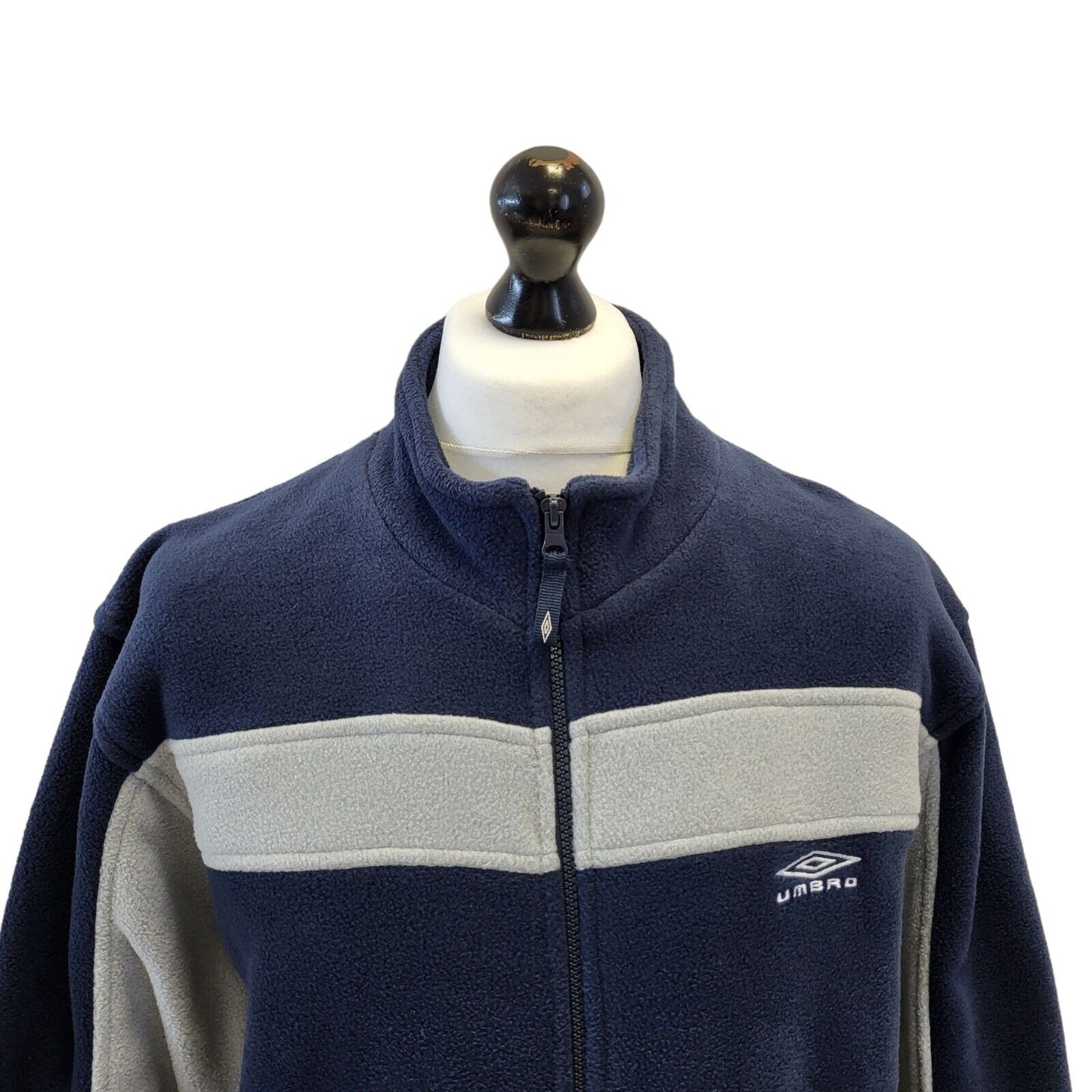Umbro Navy Blue Grey Fleece Sports Jacket Uk Men's 2XLarge G513
