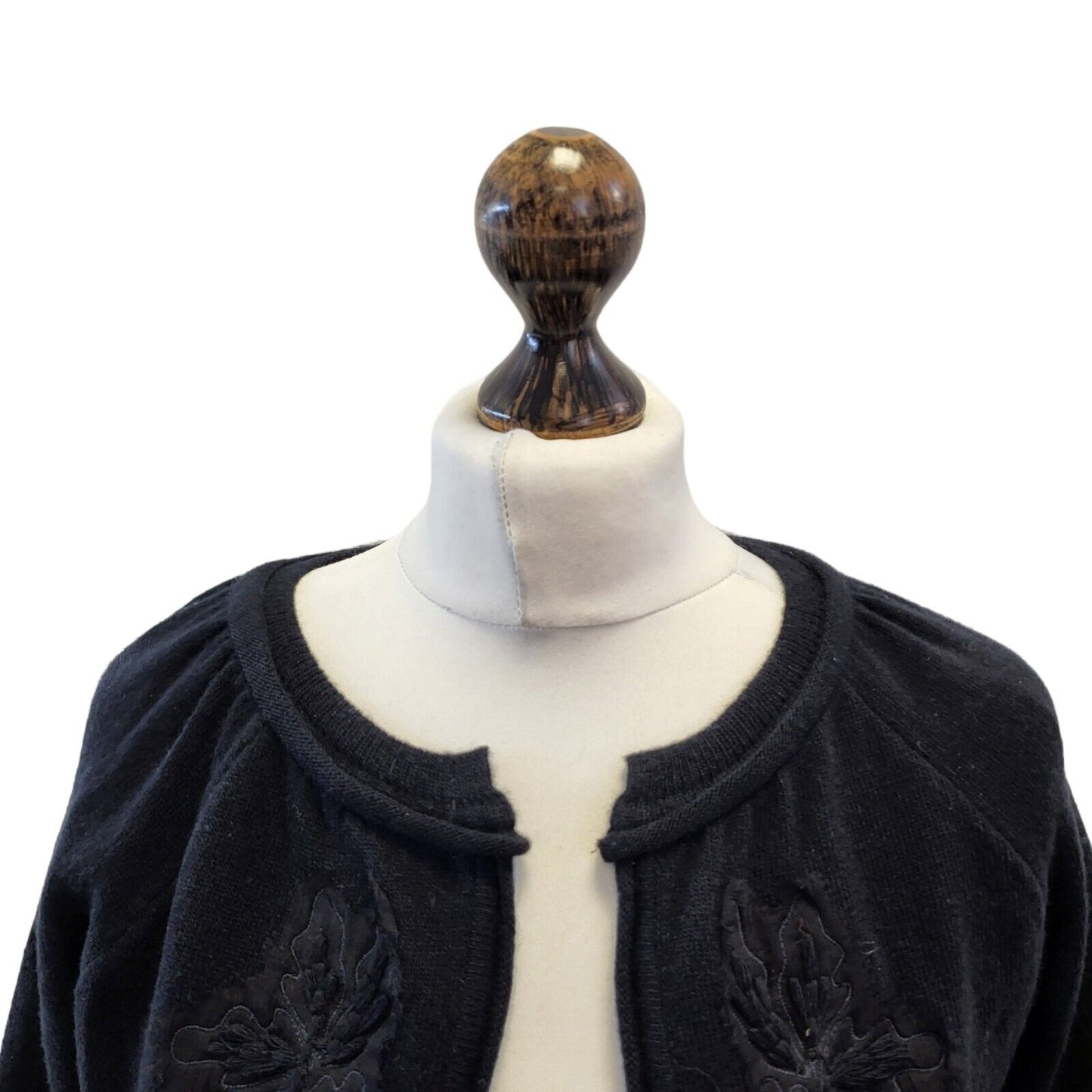 R.E.D Valentino Black Wool Open Front Cardigan Uk Women's XS G241