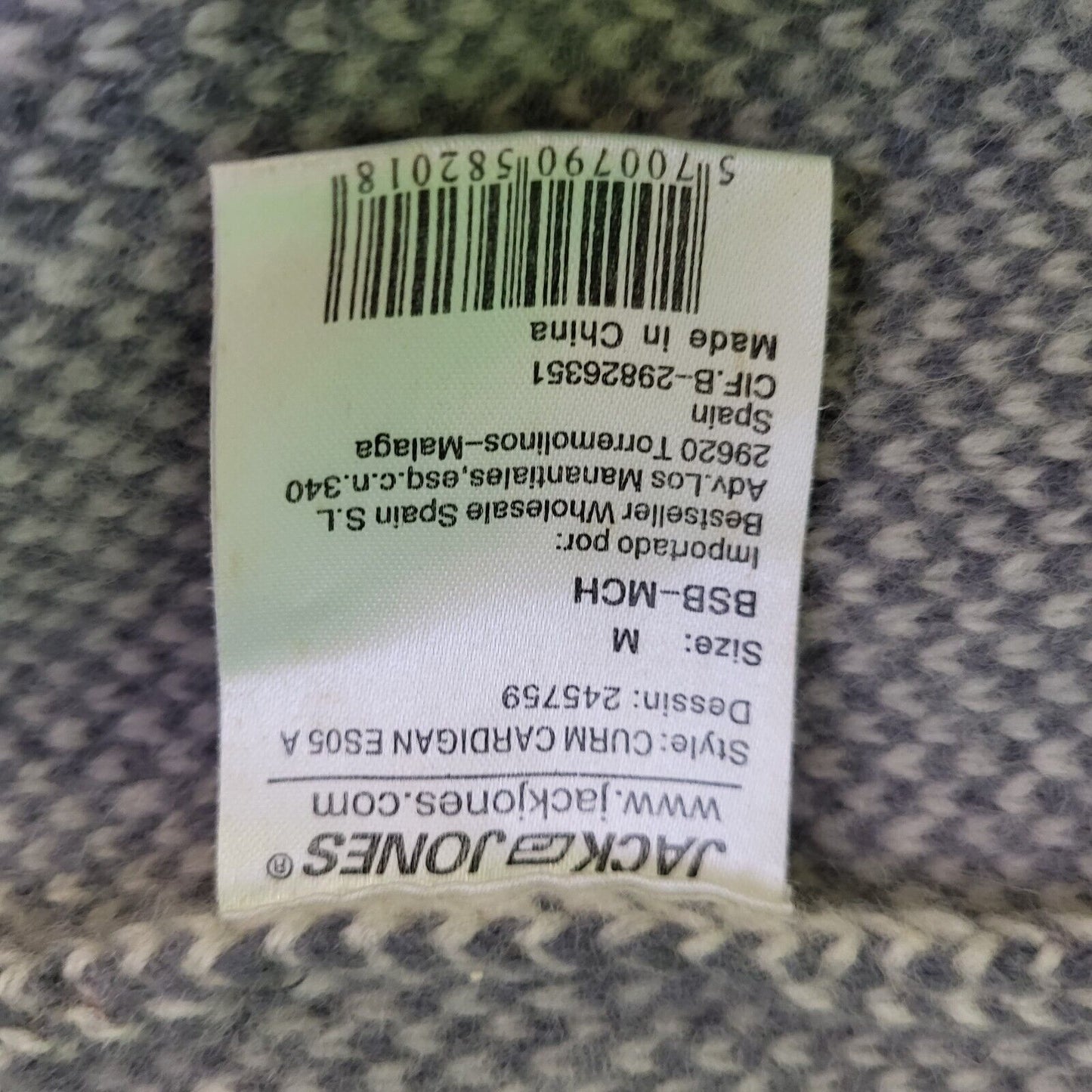 Jack & Jones Grey Zipped Hooded Jacket Men's UK M EU 50 H948